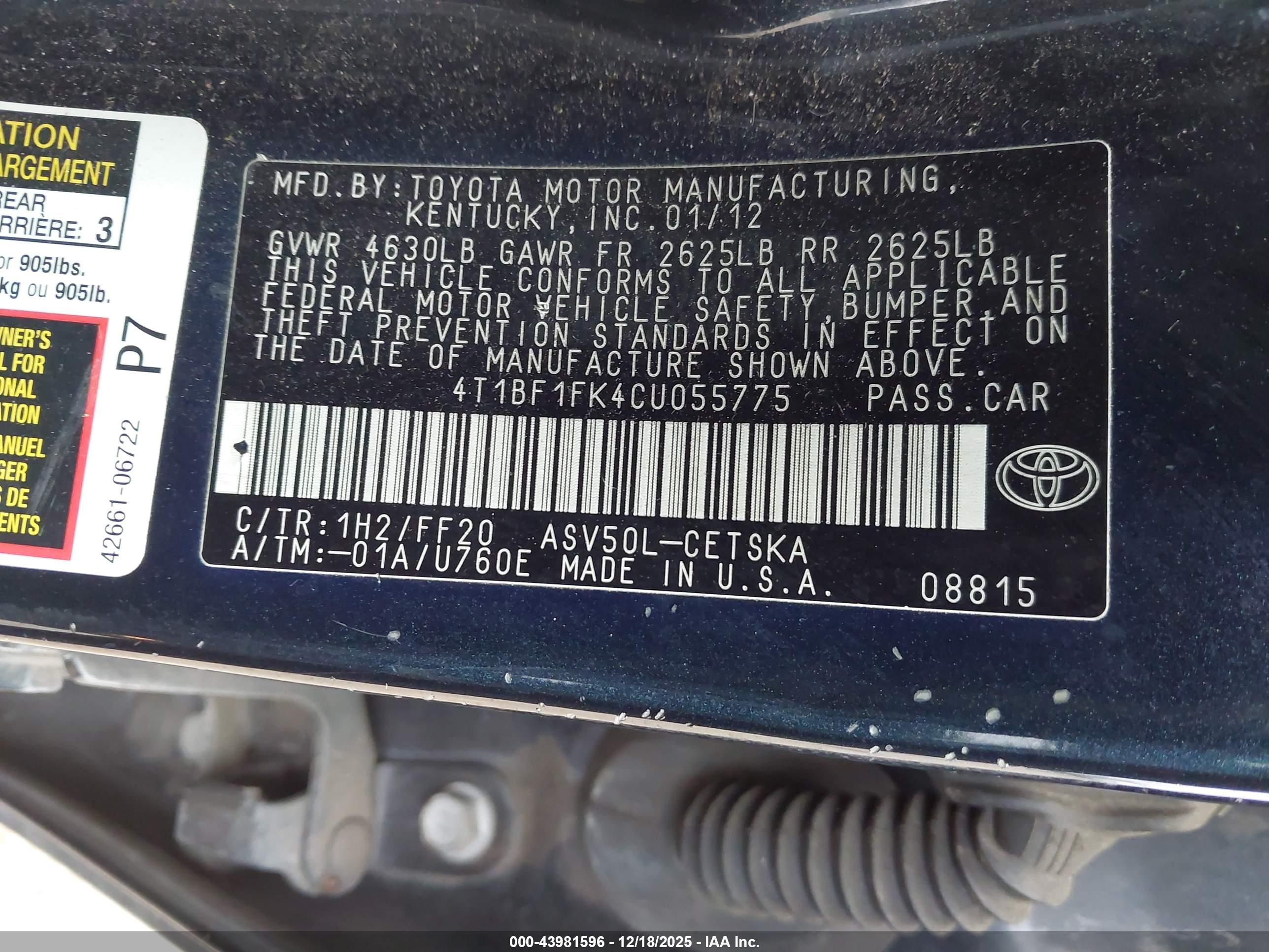 TOYOTA CAMRY image 9