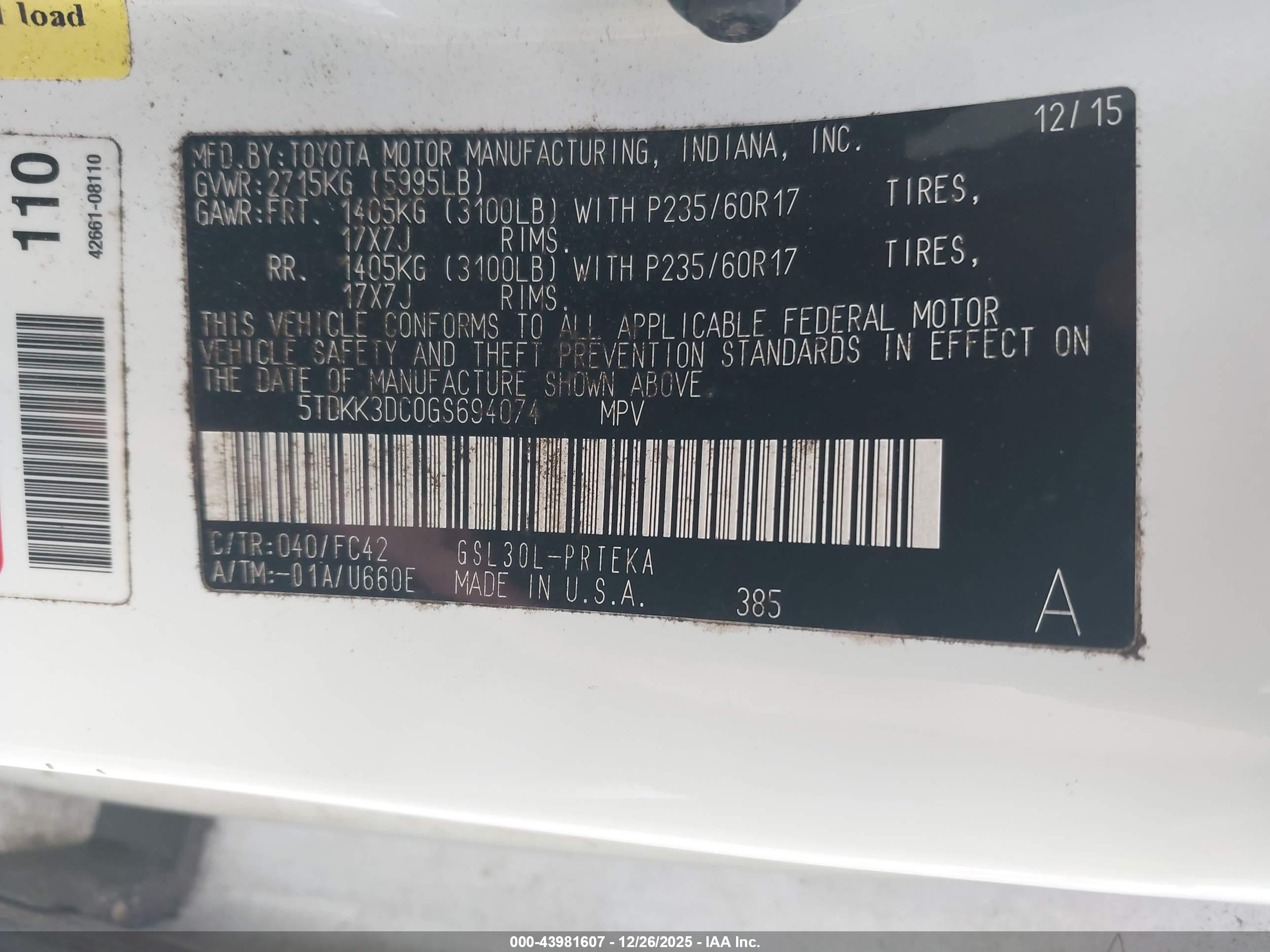 TOYOTA SIENNA image 9