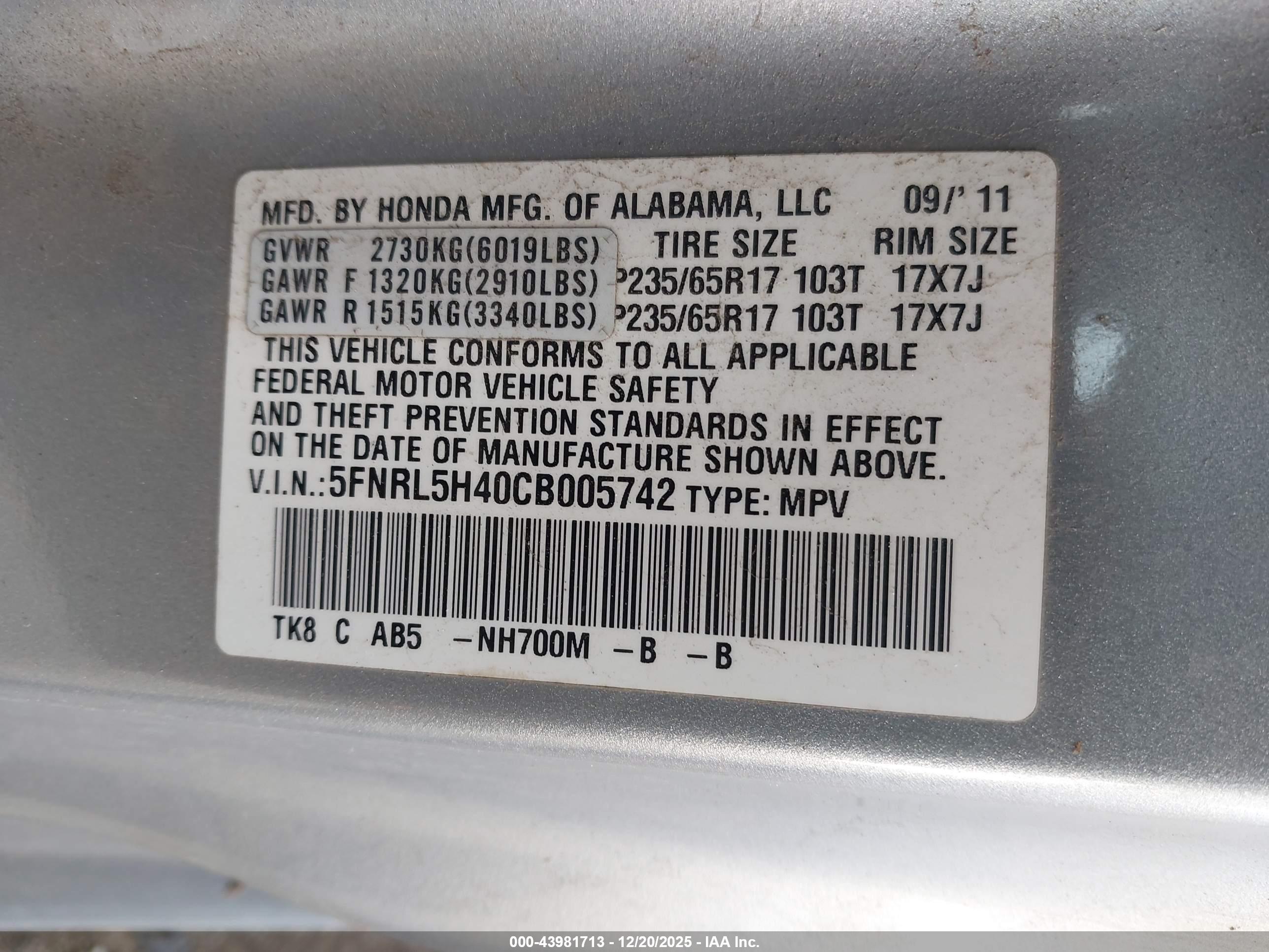 HONDA ODYSSEY image 9