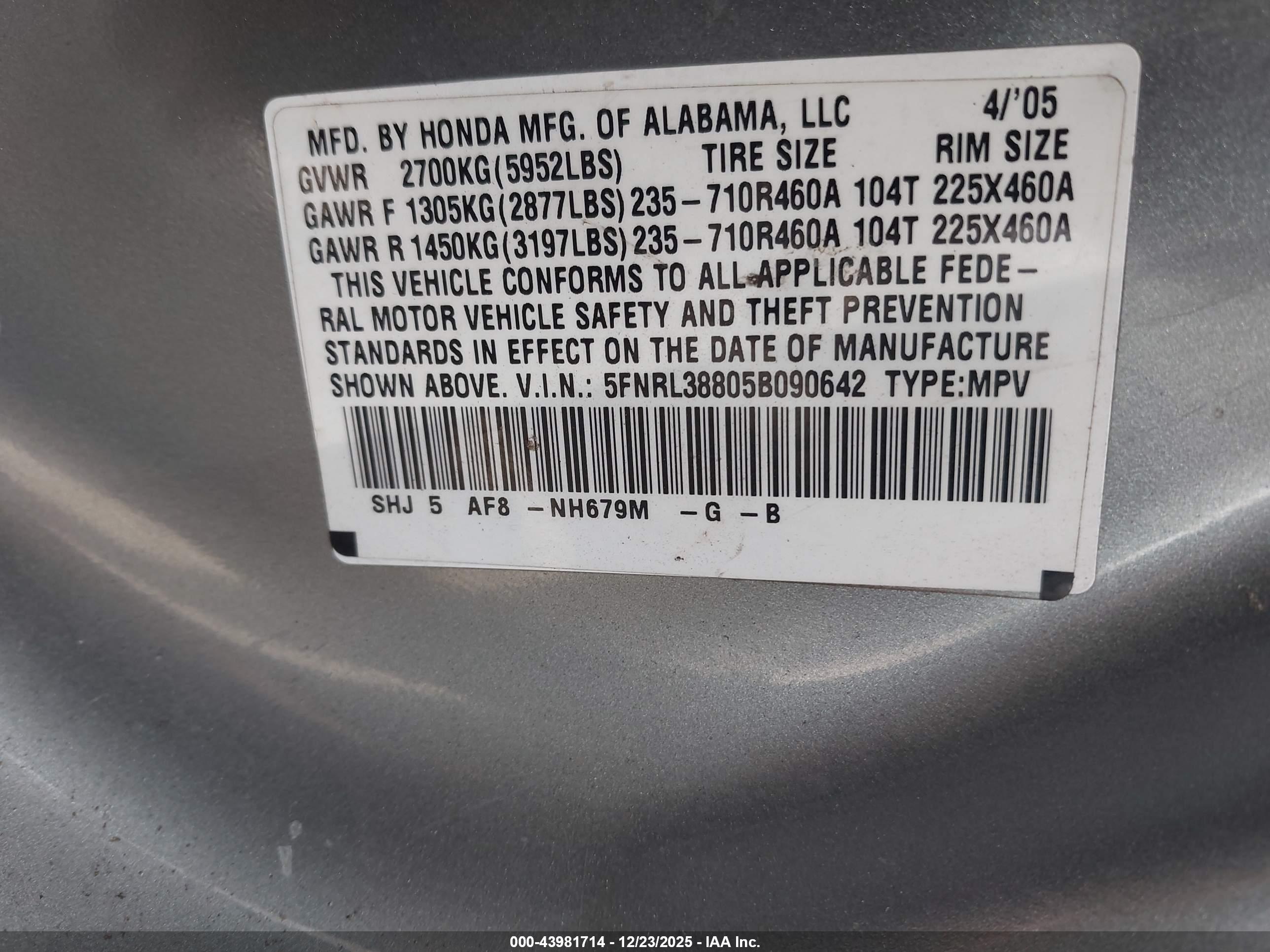 HONDA ODYSSEY image 9