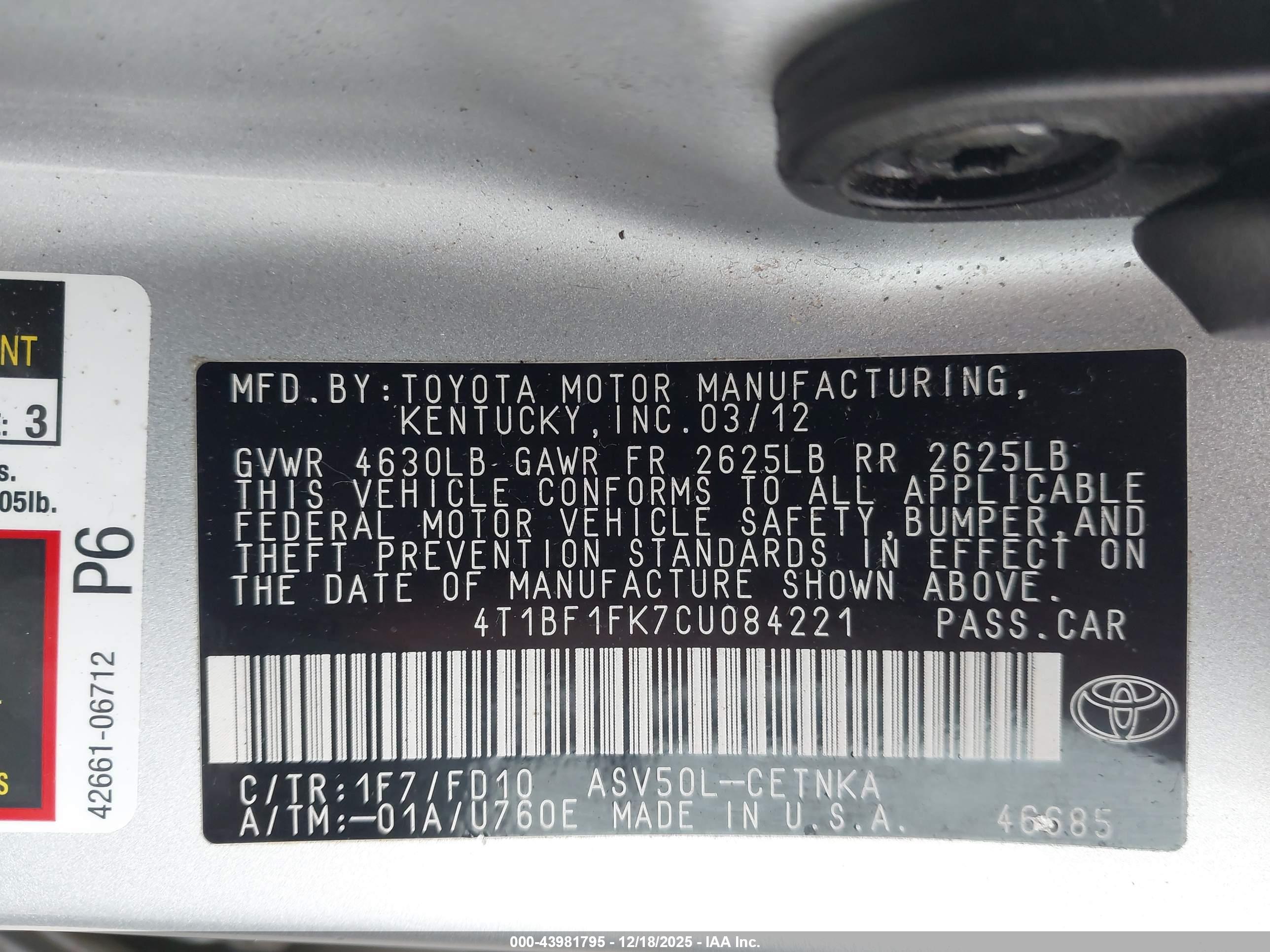 TOYOTA CAMRY image 9