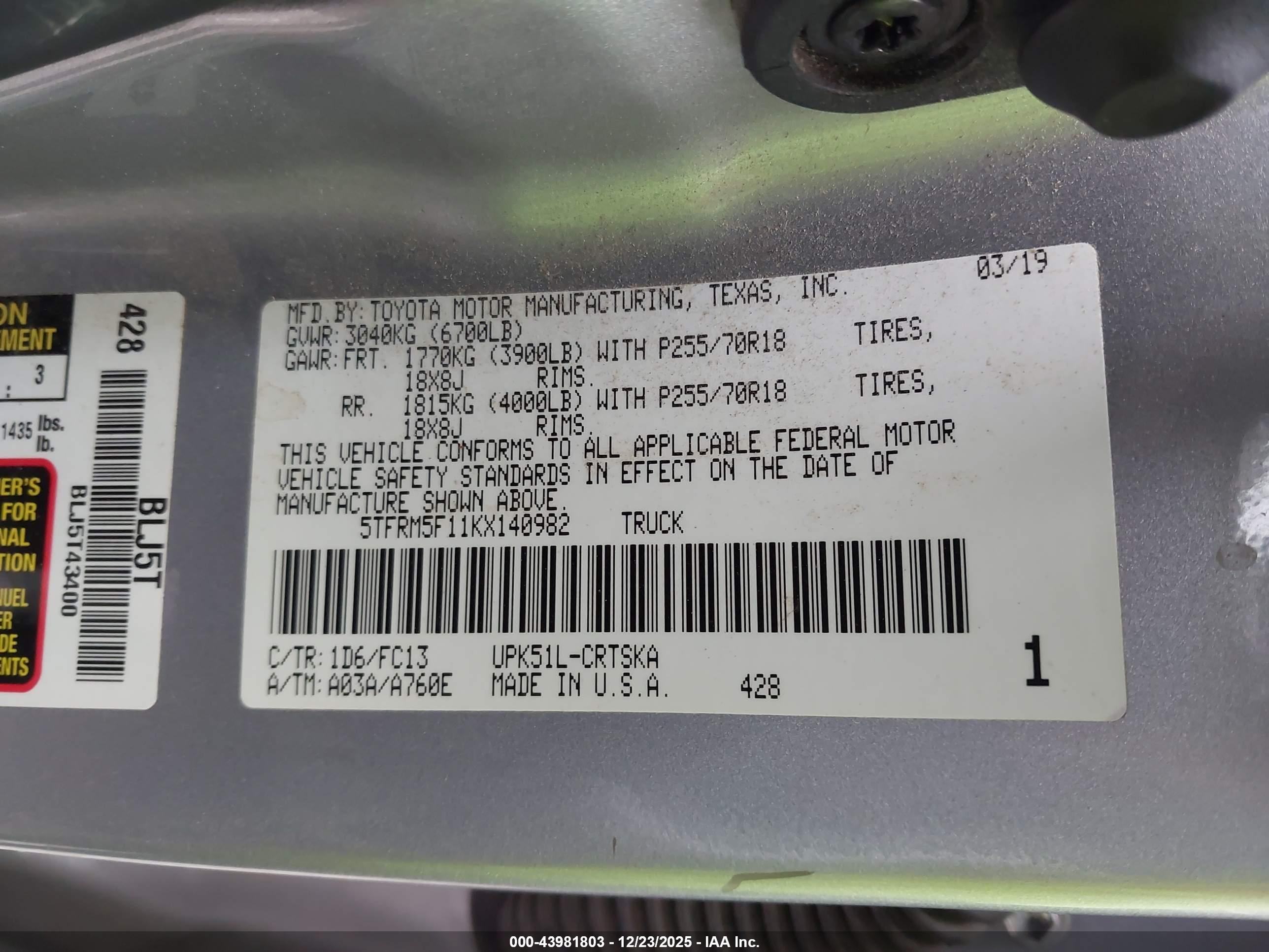 TOYOTA TUNDRA image 9