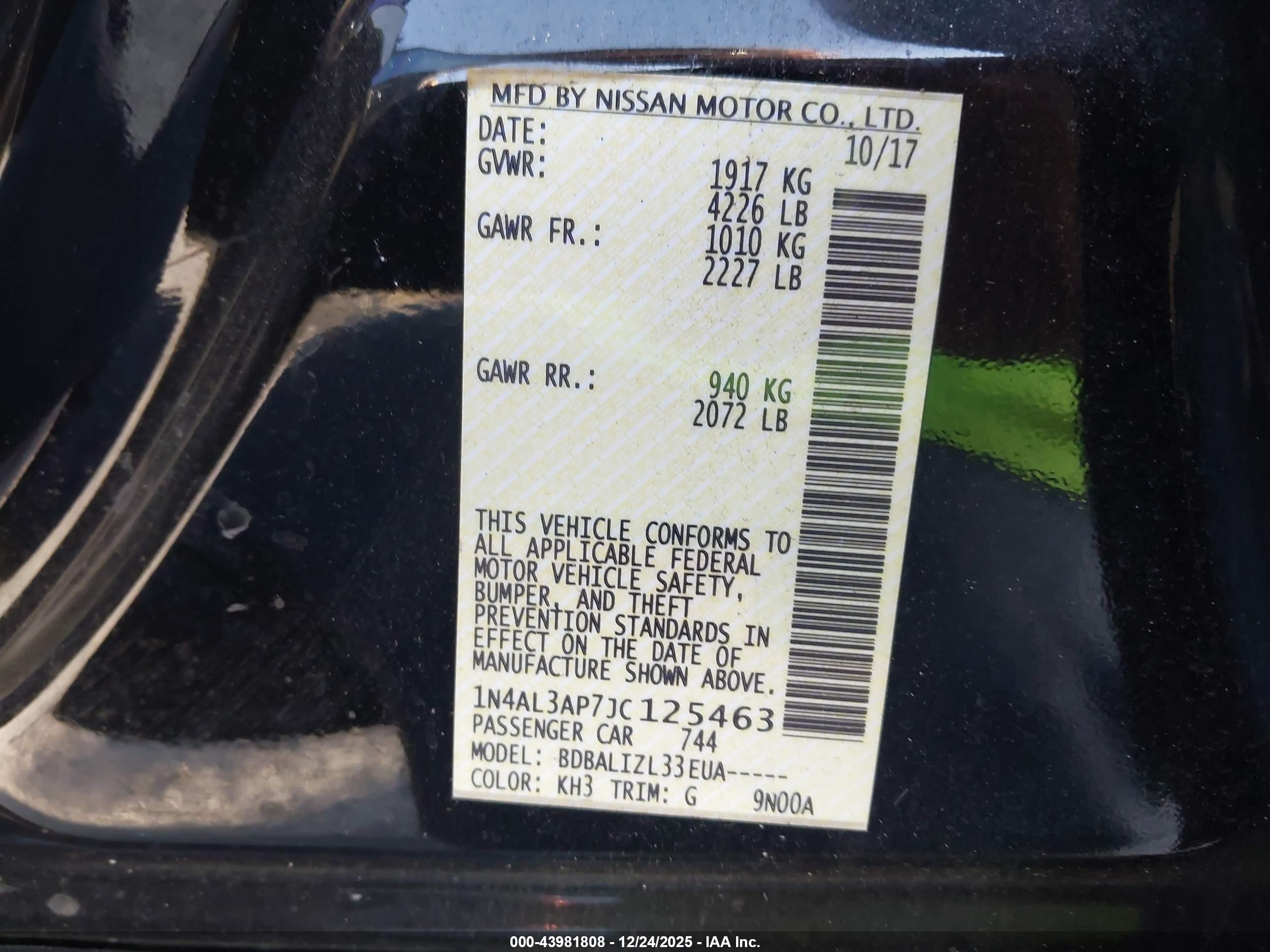 NISSAN ALTIMA image 9
