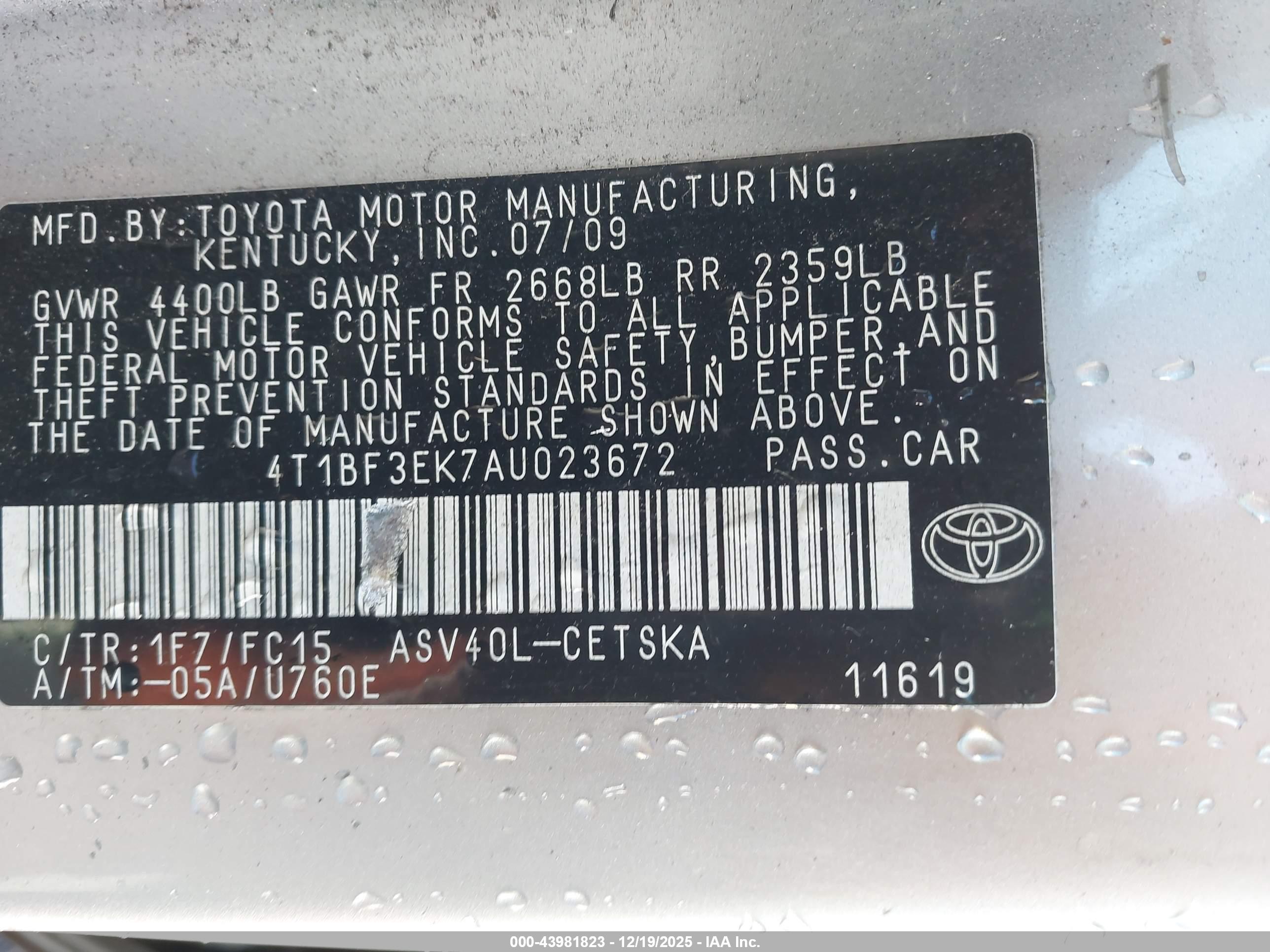 TOYOTA CAMRY image 9