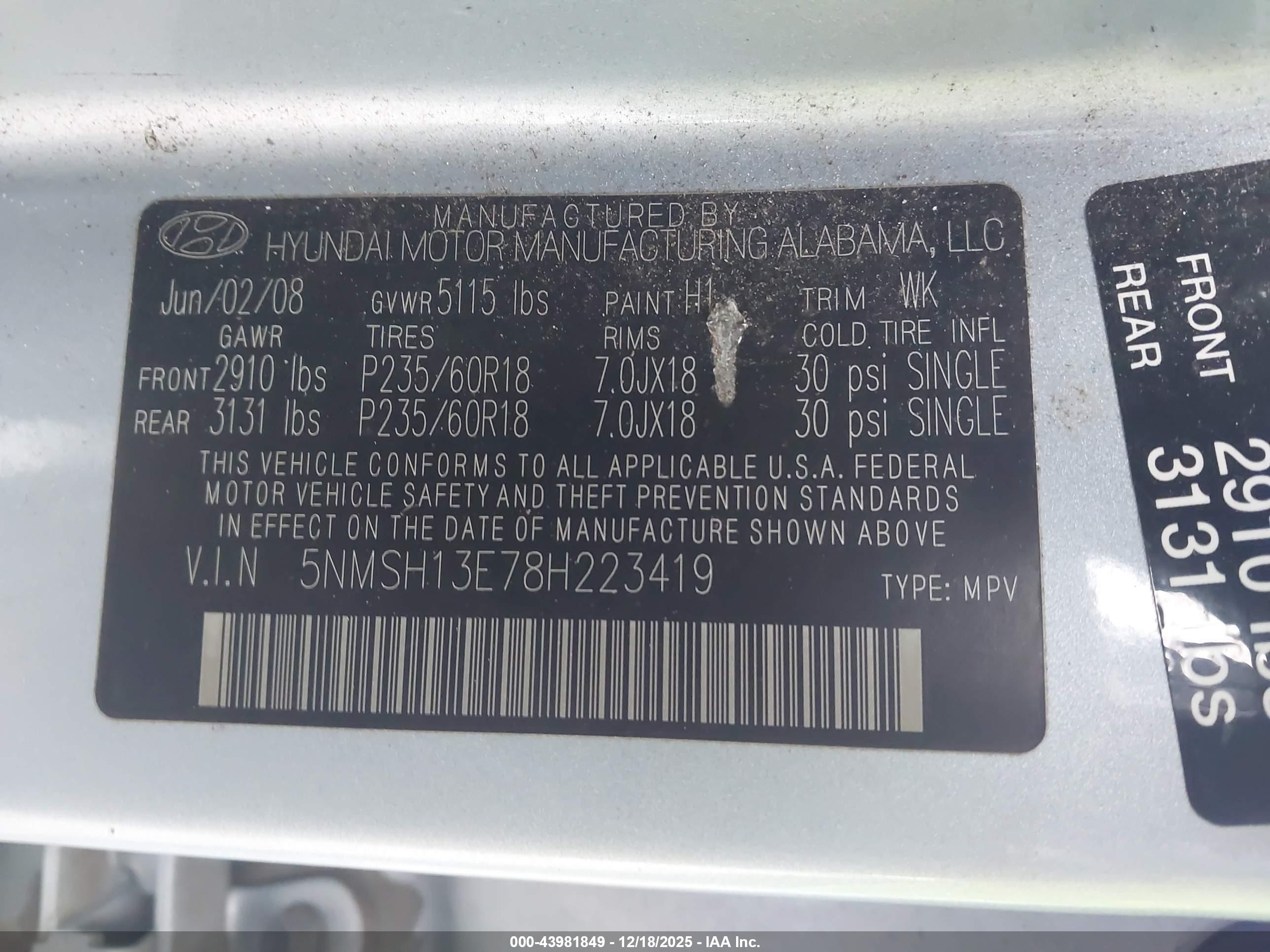 HYUNDAI SANTA image 9