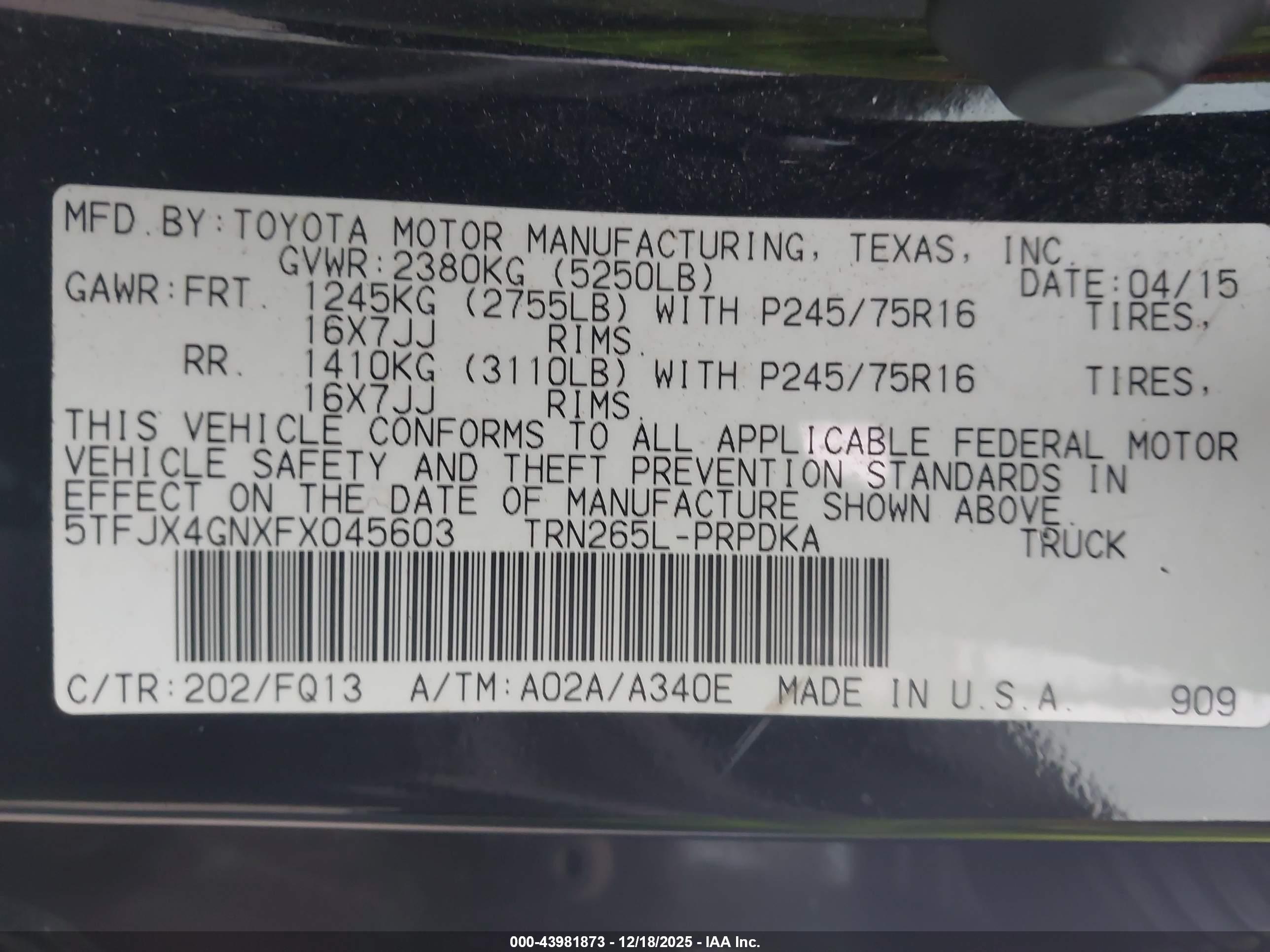 TOYOTA TACOMA image 9