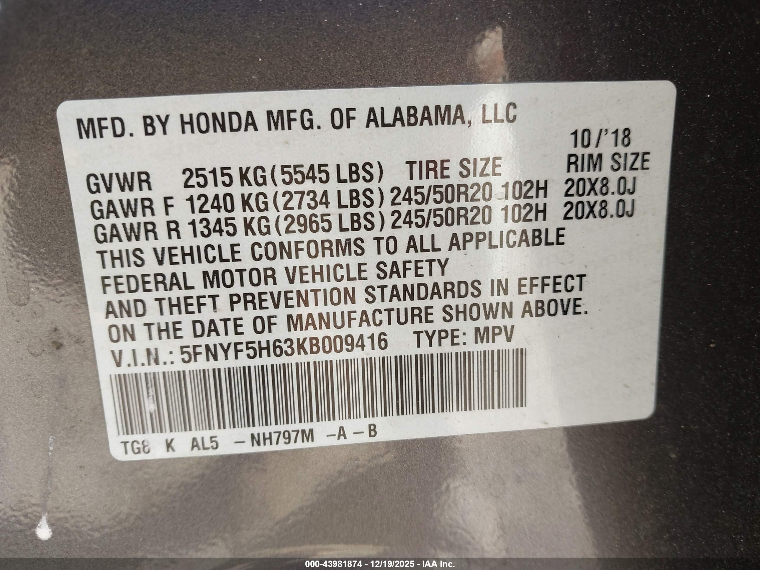HONDA PILOT image 9