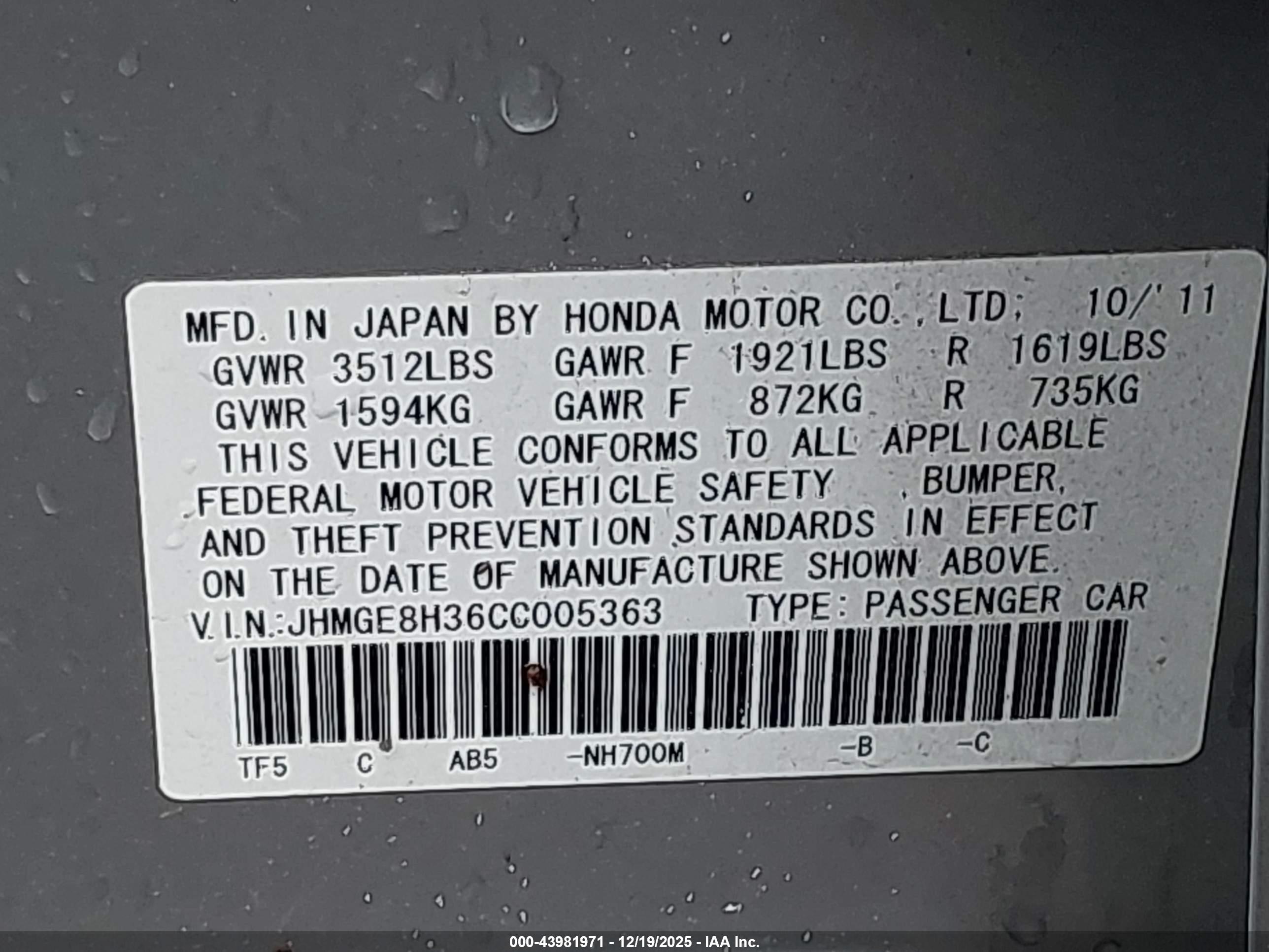HONDA FIT image 9