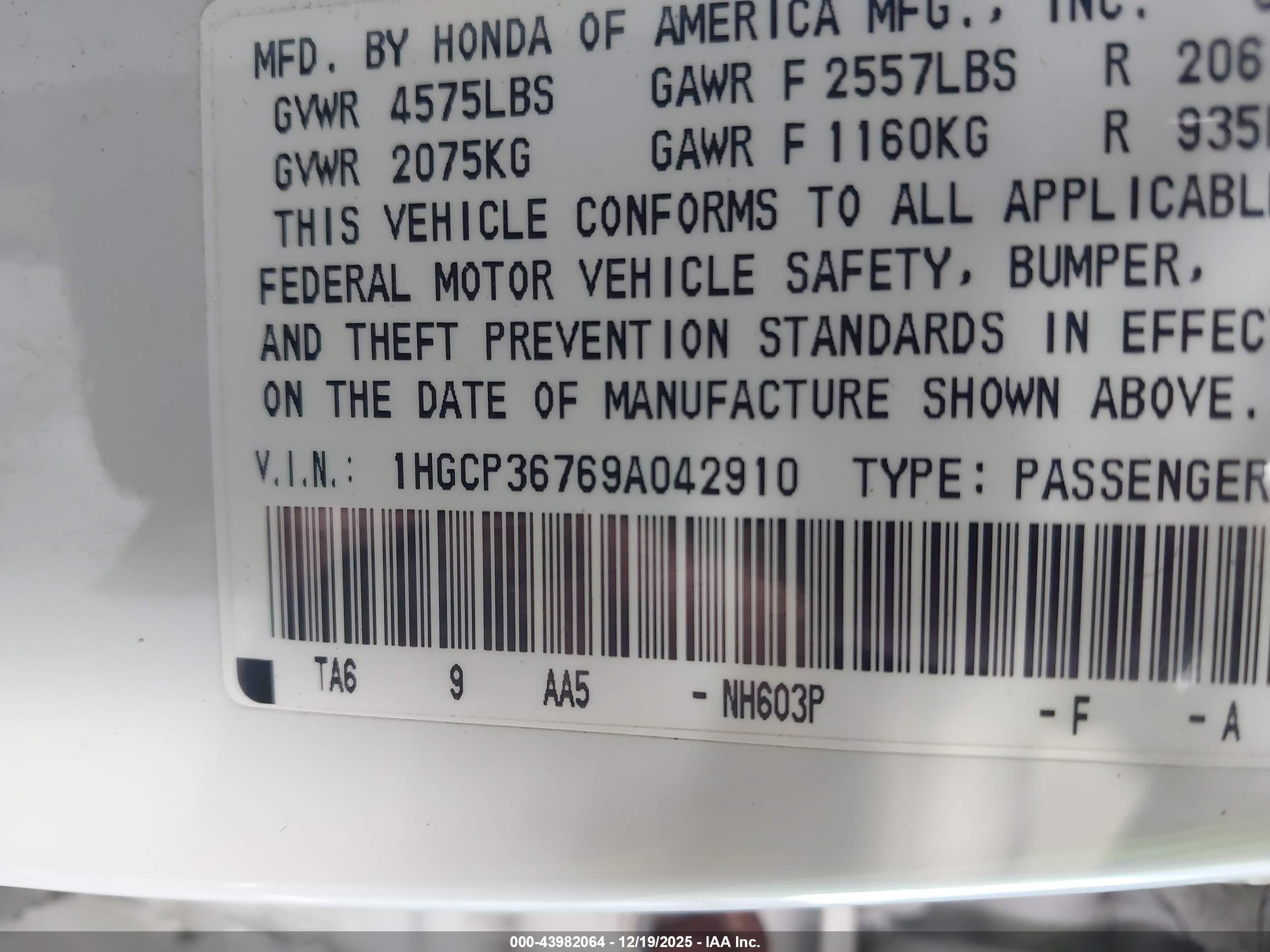 HONDA ACCORD image 9