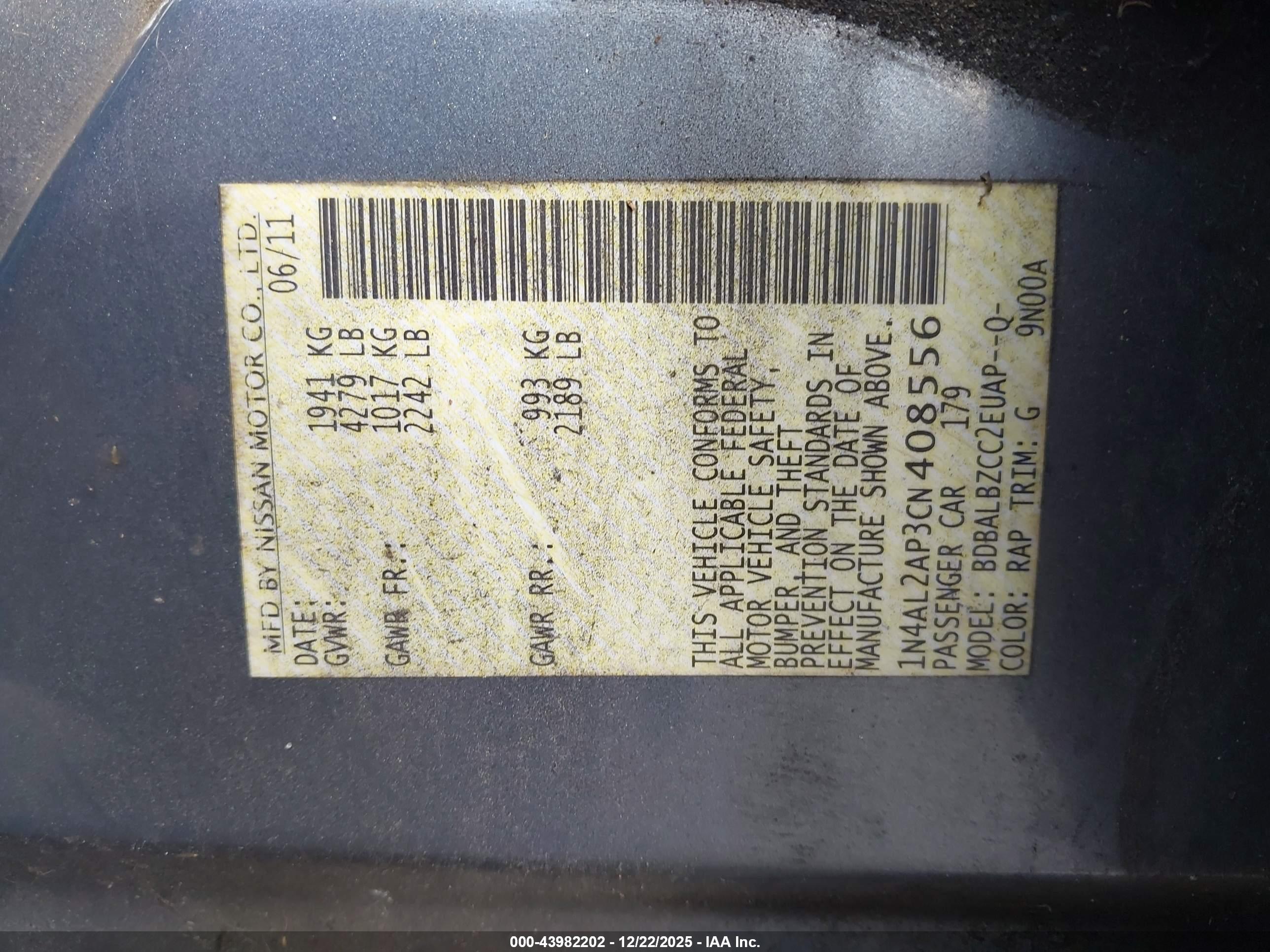 NISSAN ALTIMA image 9