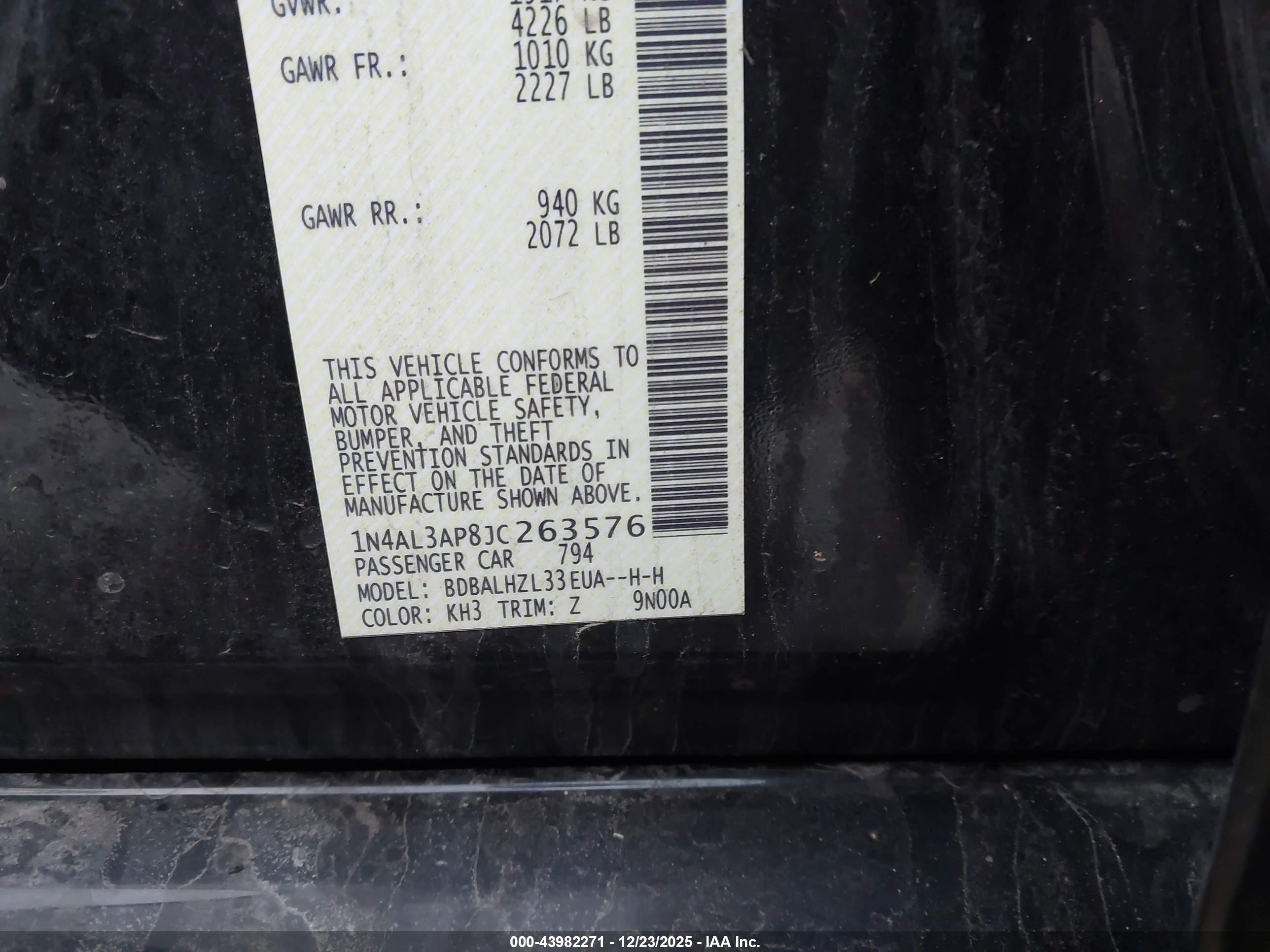 NISSAN ALTIMA image 9