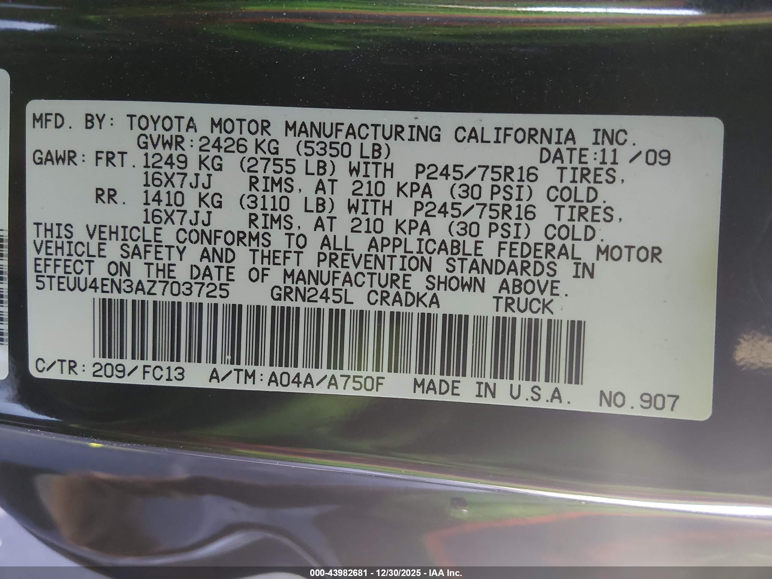 TOYOTA TACOMA image 9