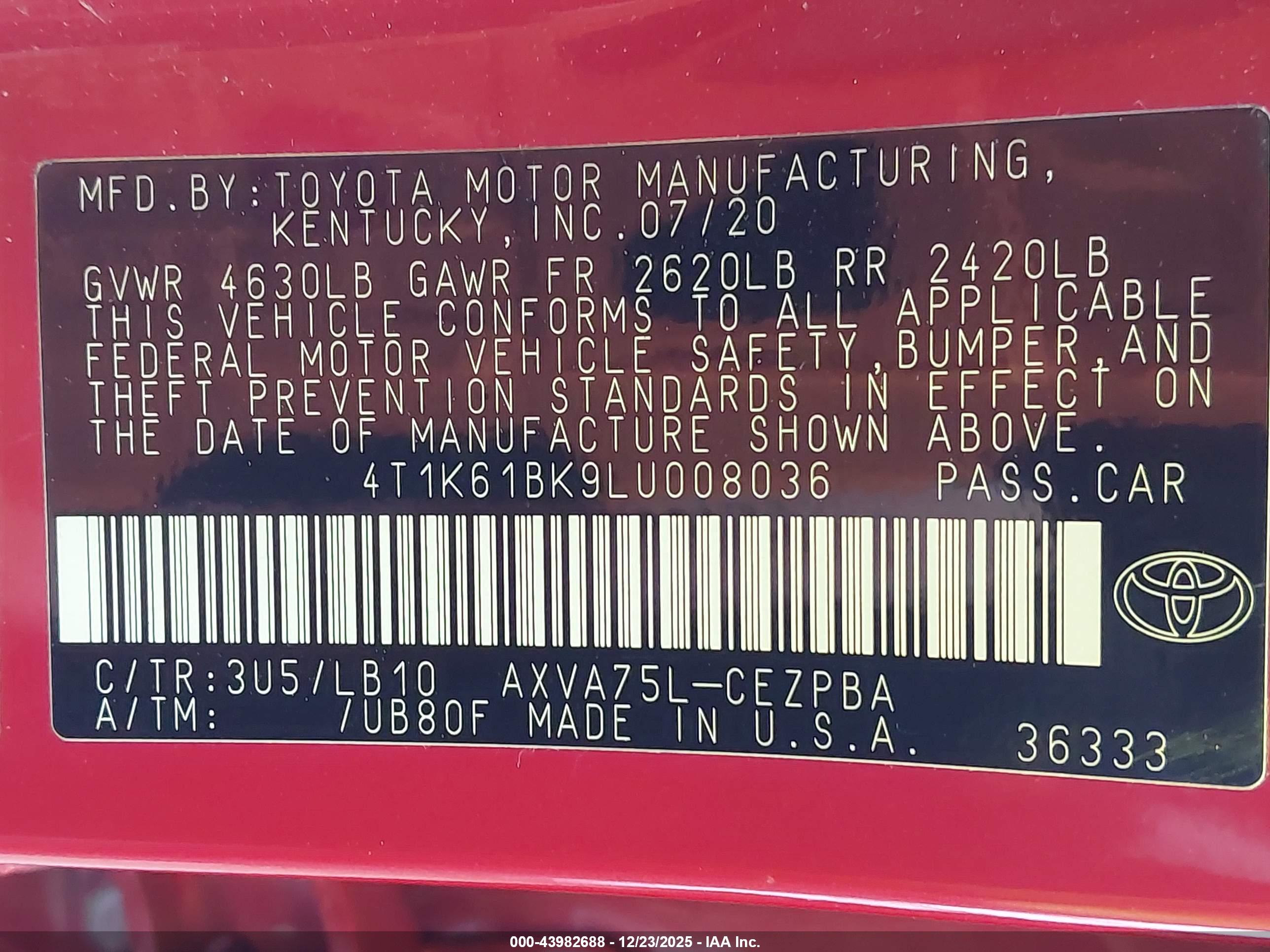 TOYOTA CAMRY image 9