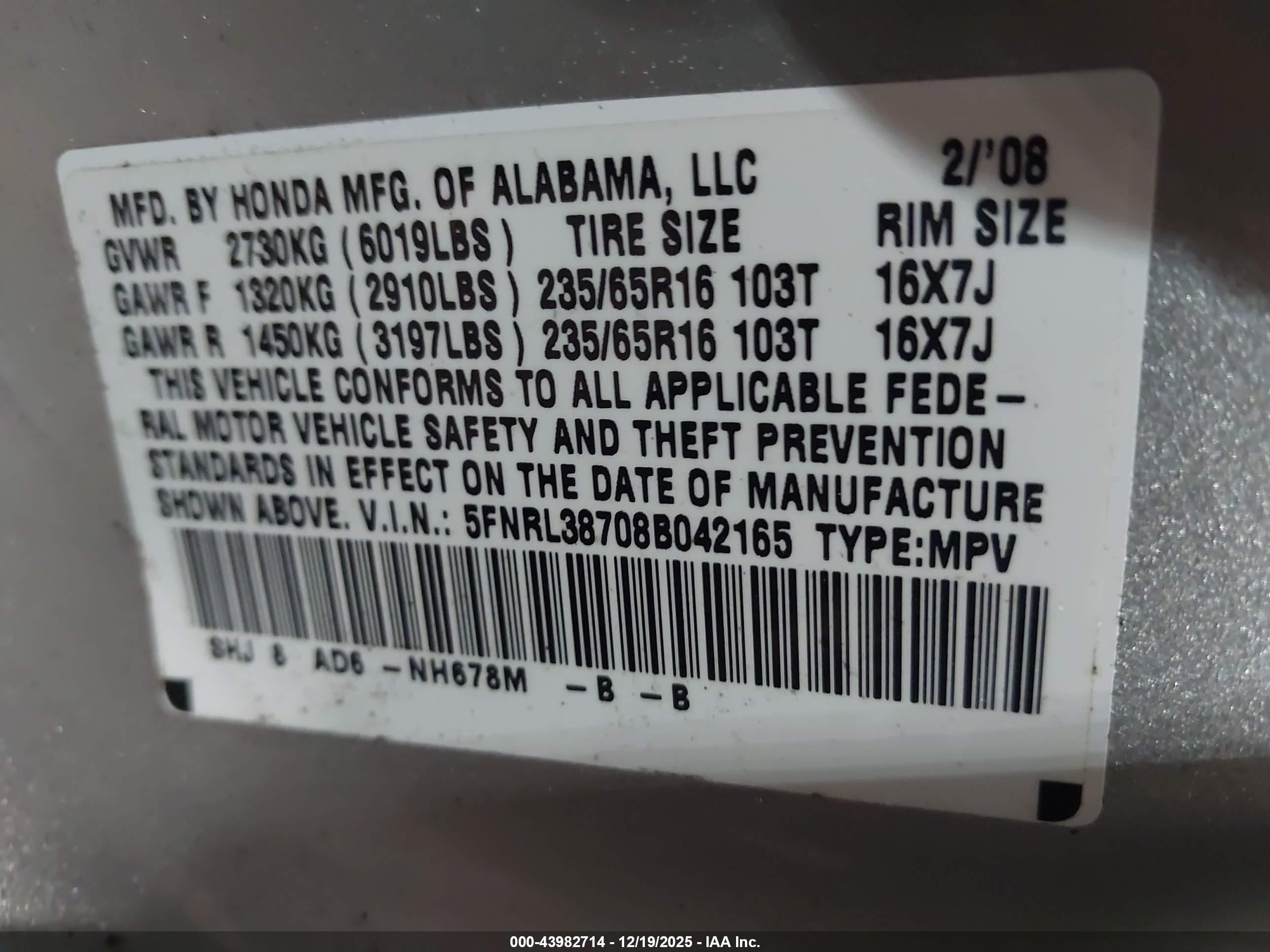 HONDA ODYSSEY image 9