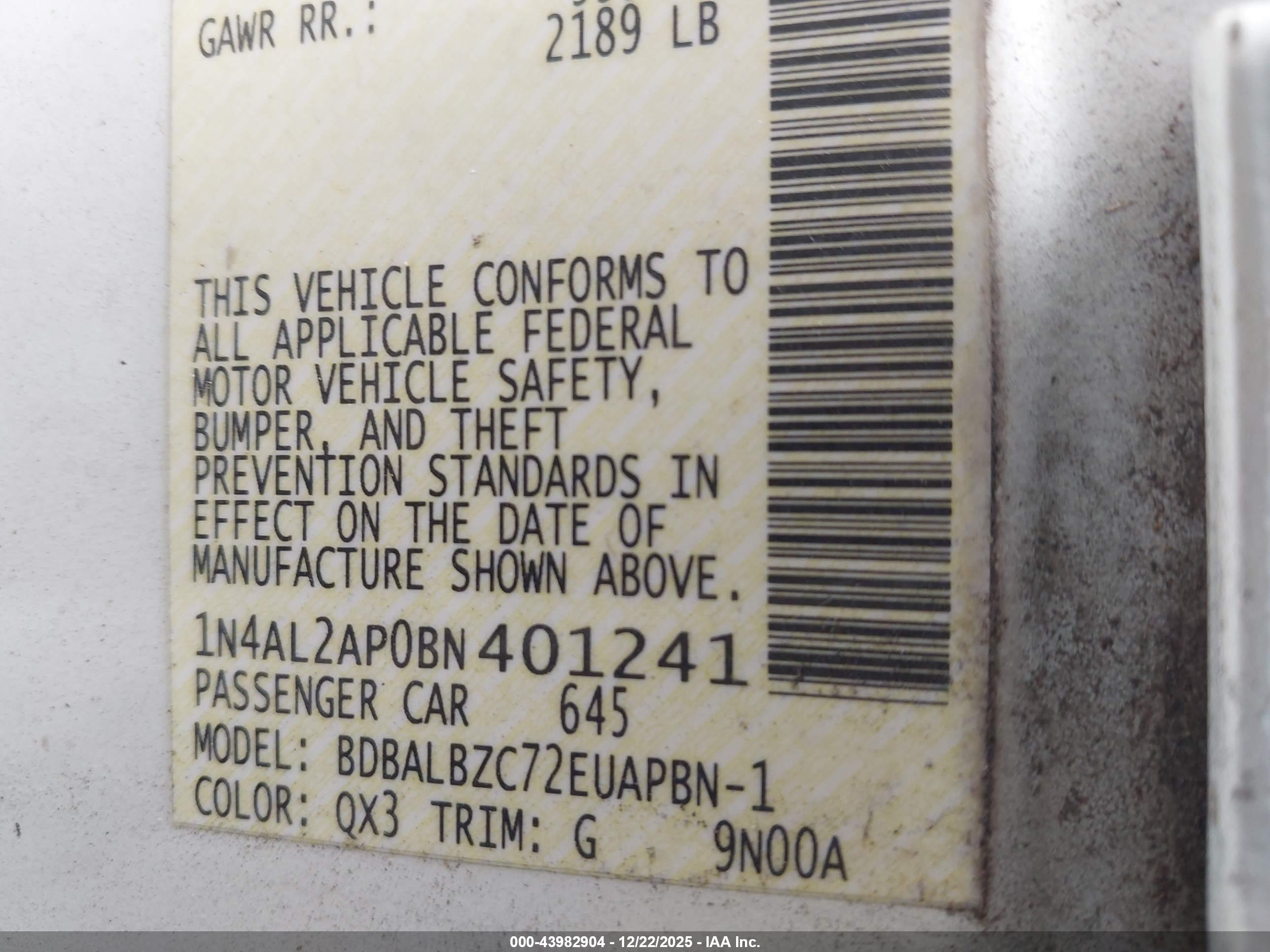 NISSAN ALTIMA image 9