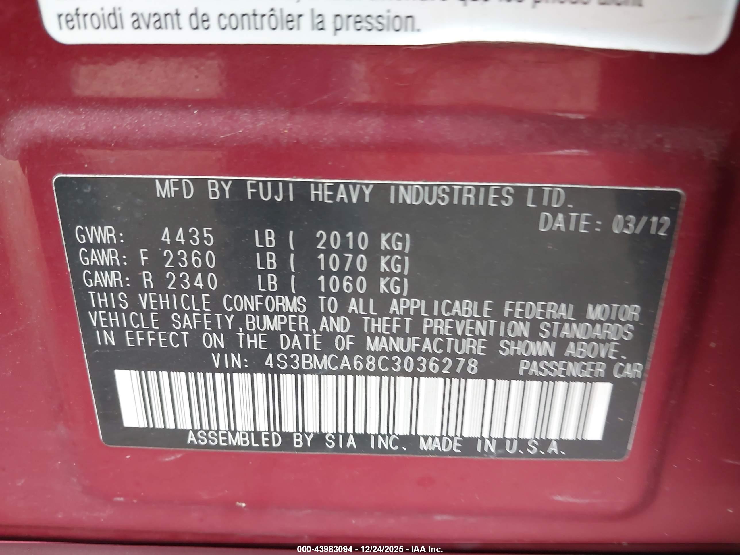 SUBARU LEGACY image 9