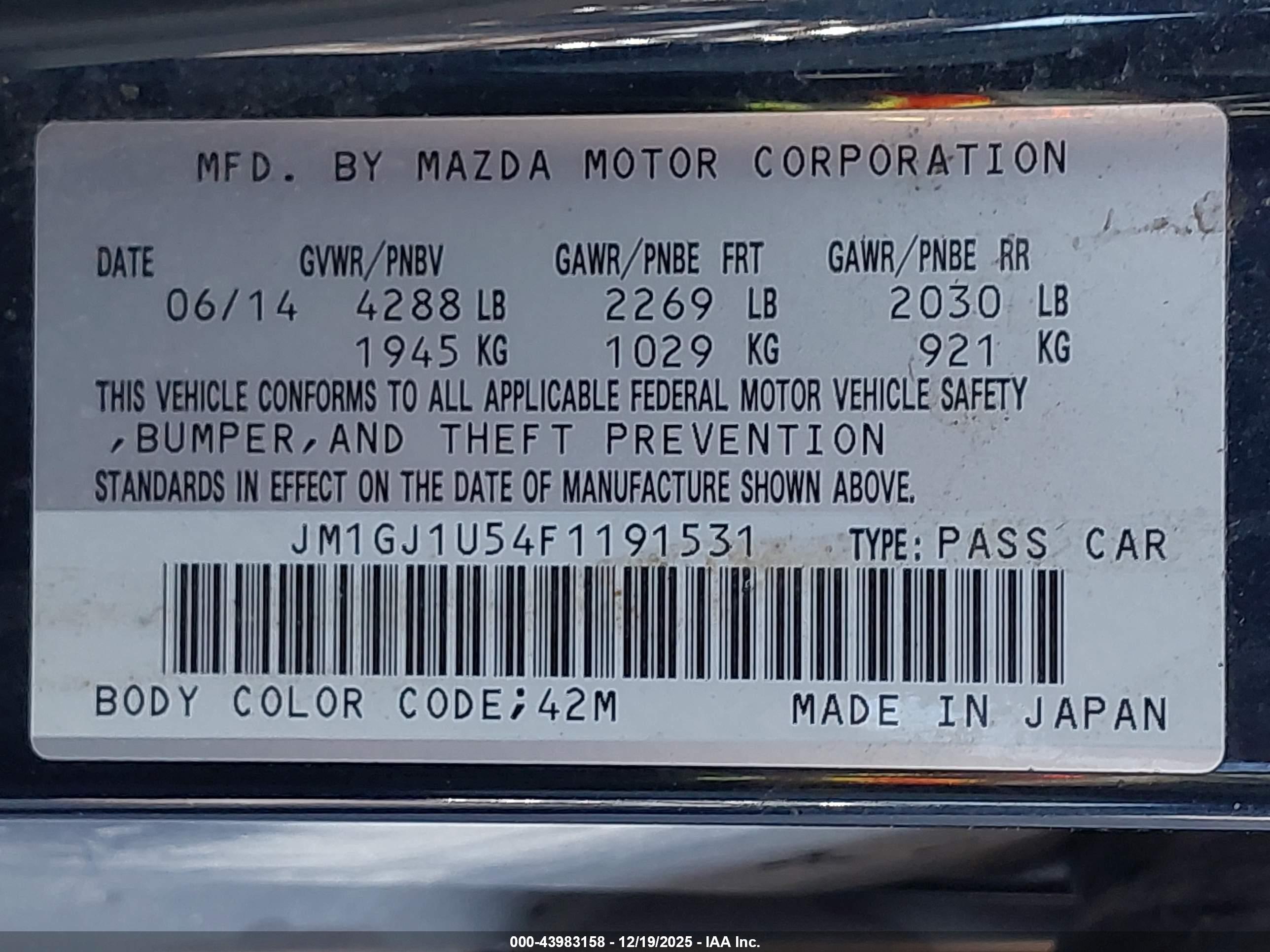 MAZDA MAZDA6 image 9