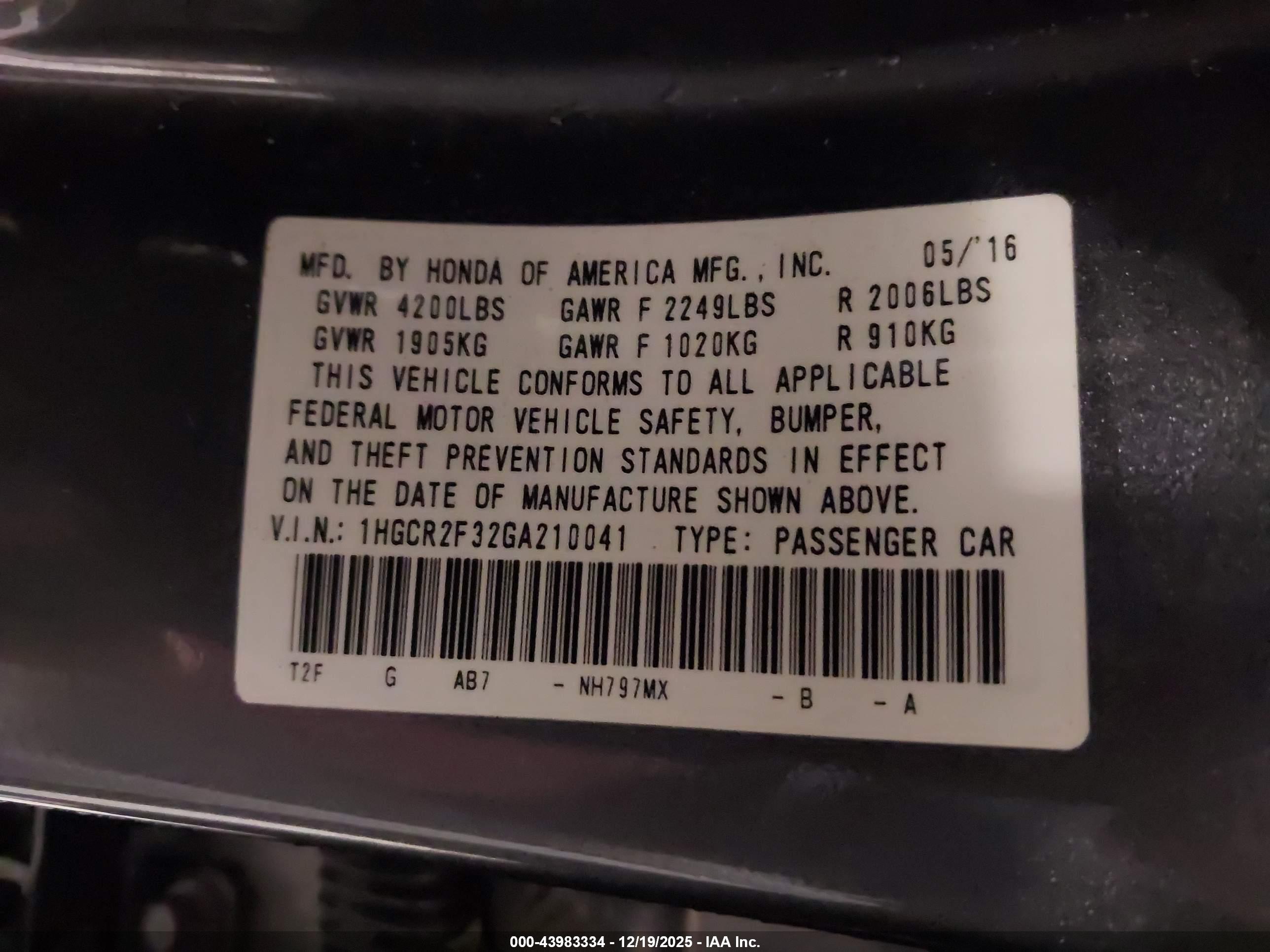 HONDA ACCORD image 9