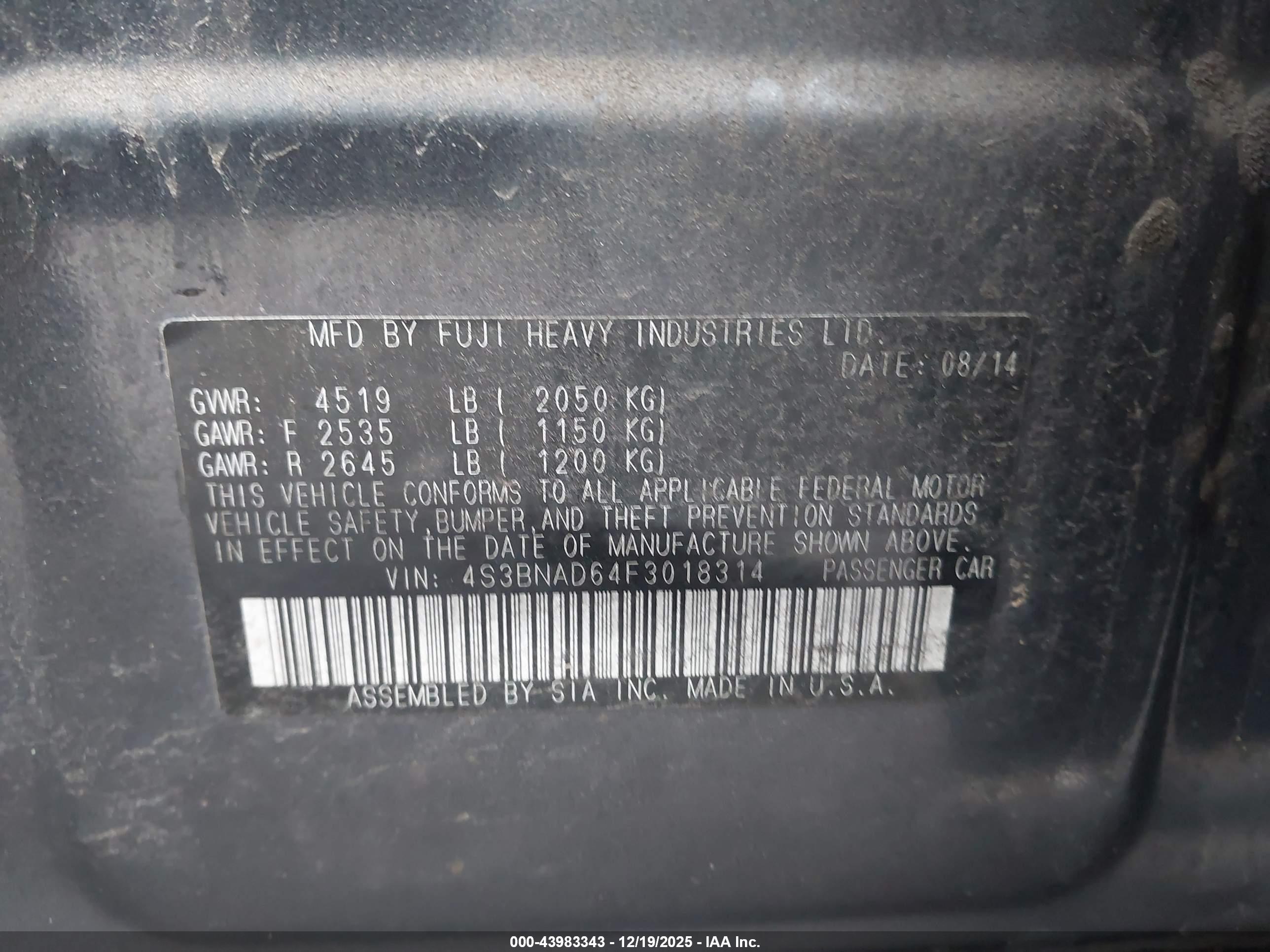 SUBARU LEGACY image 9
