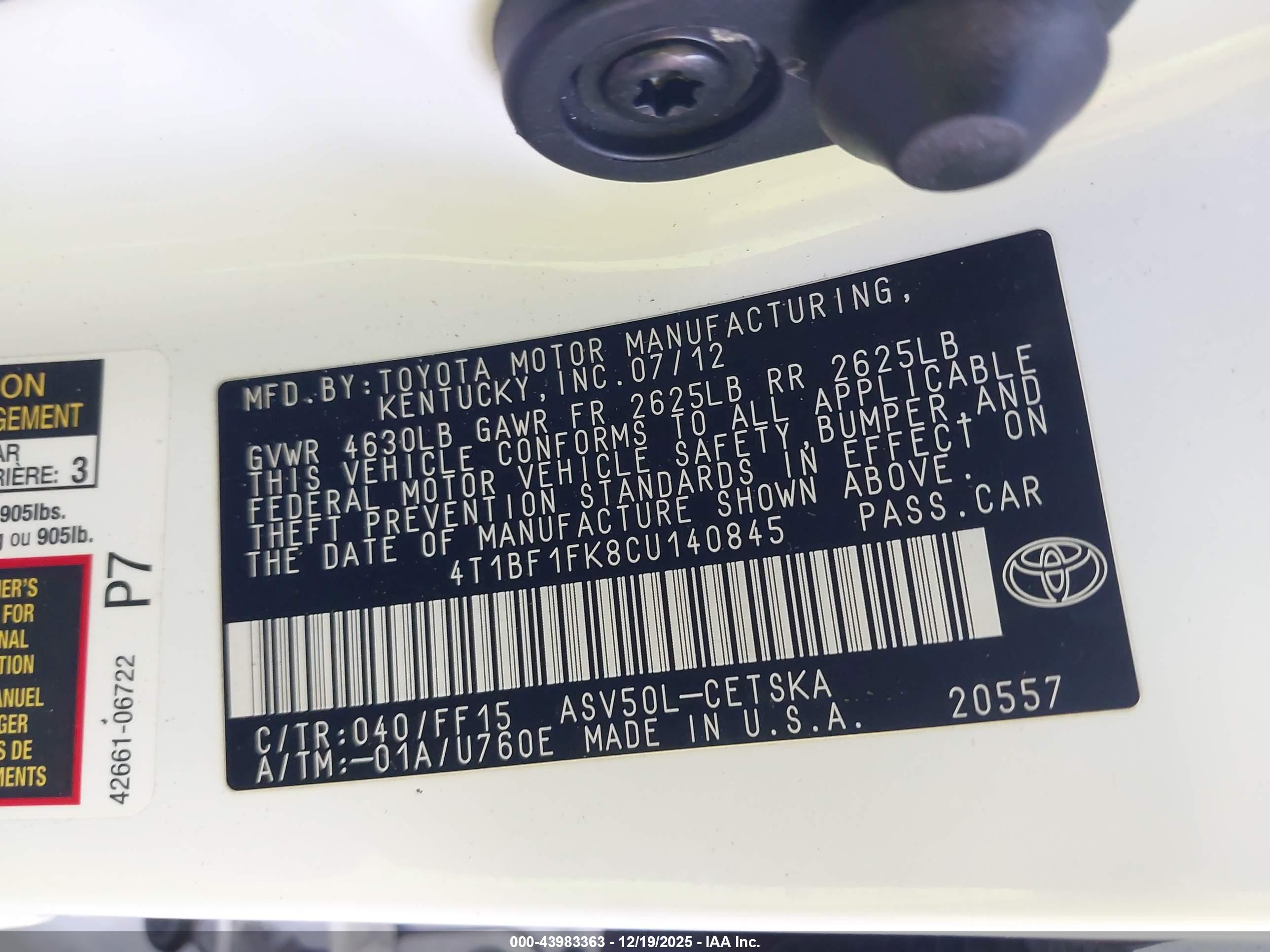 TOYOTA CAMRY image 9