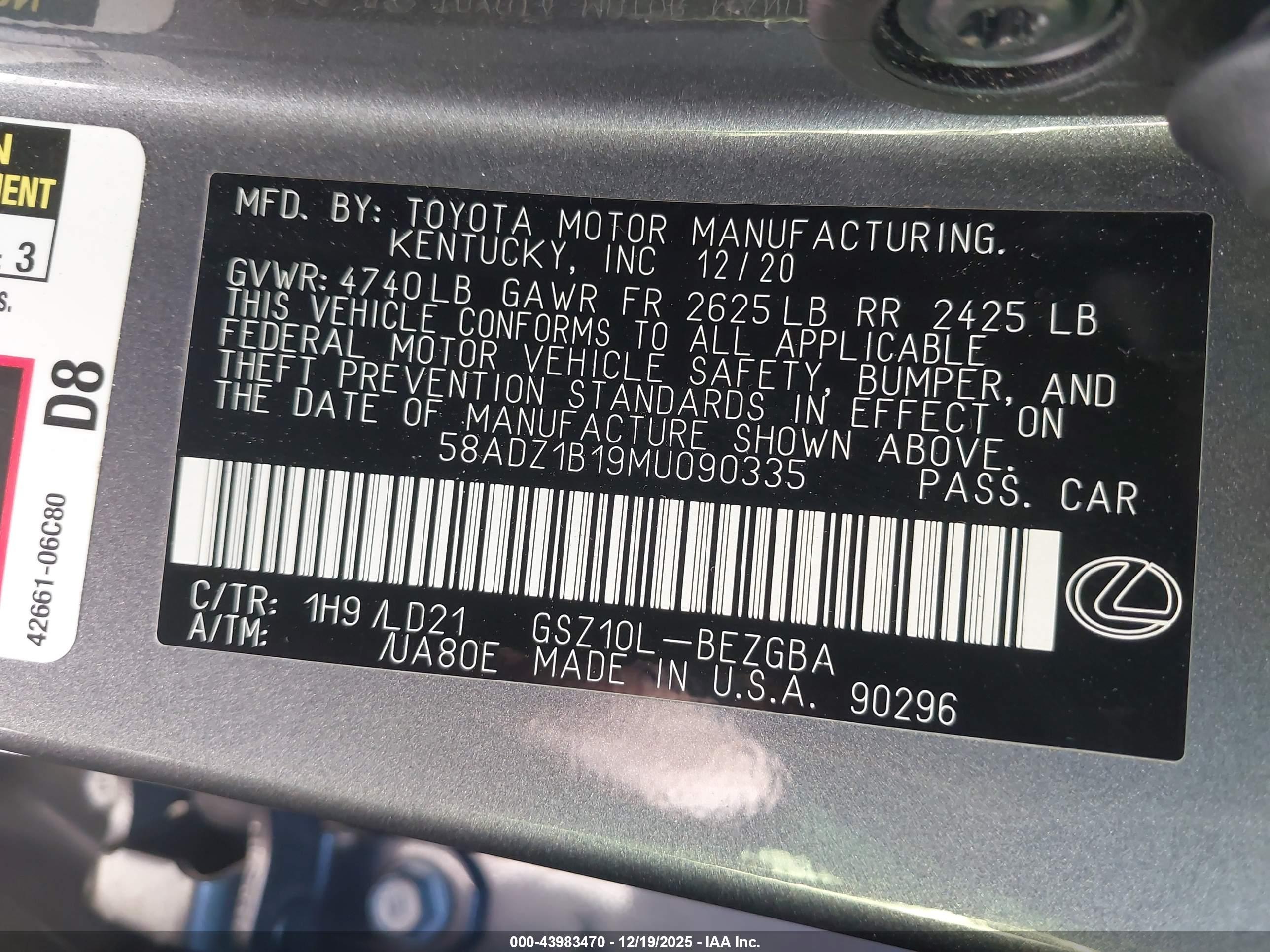 LEXUS ES image 9