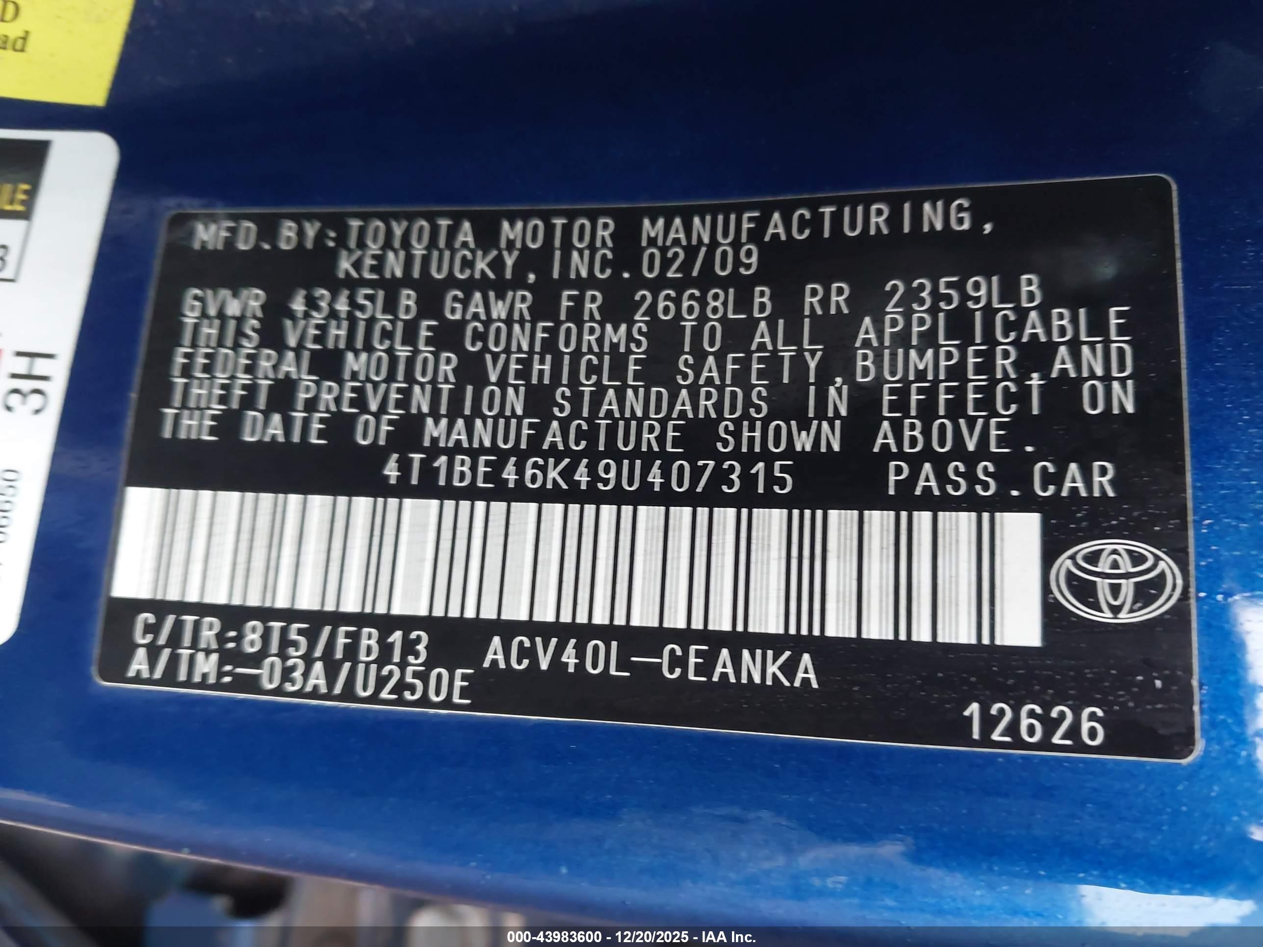 TOYOTA CAMRY image 9