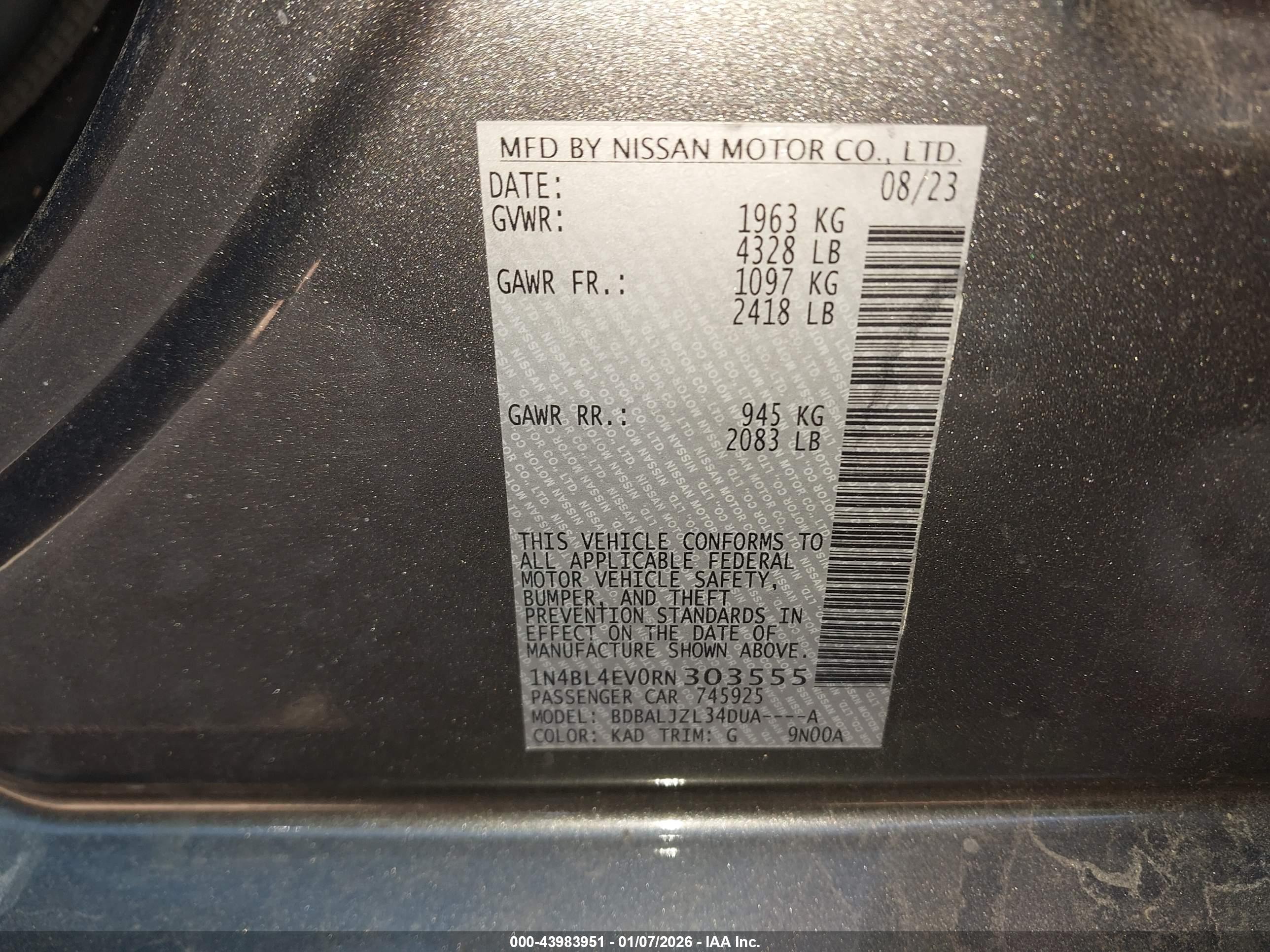 NISSAN ALTIMA image 9