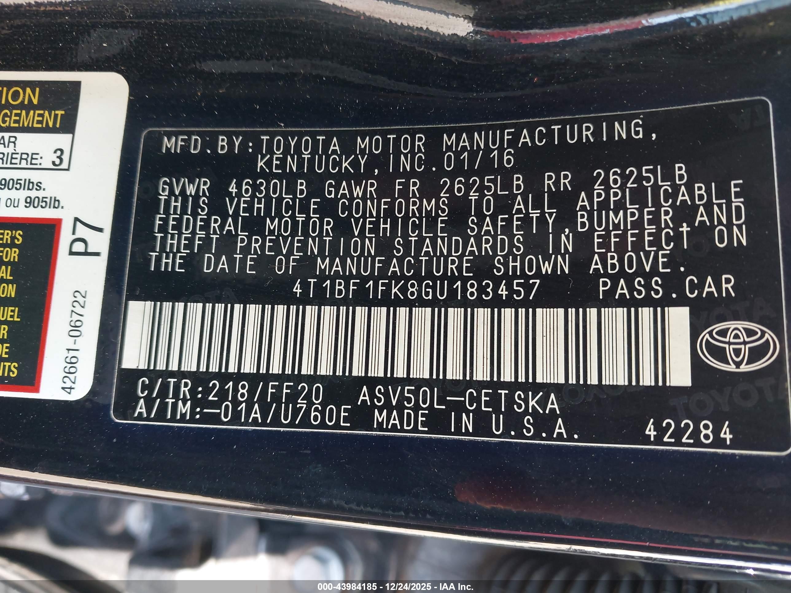 TOYOTA CAMRY image 9
