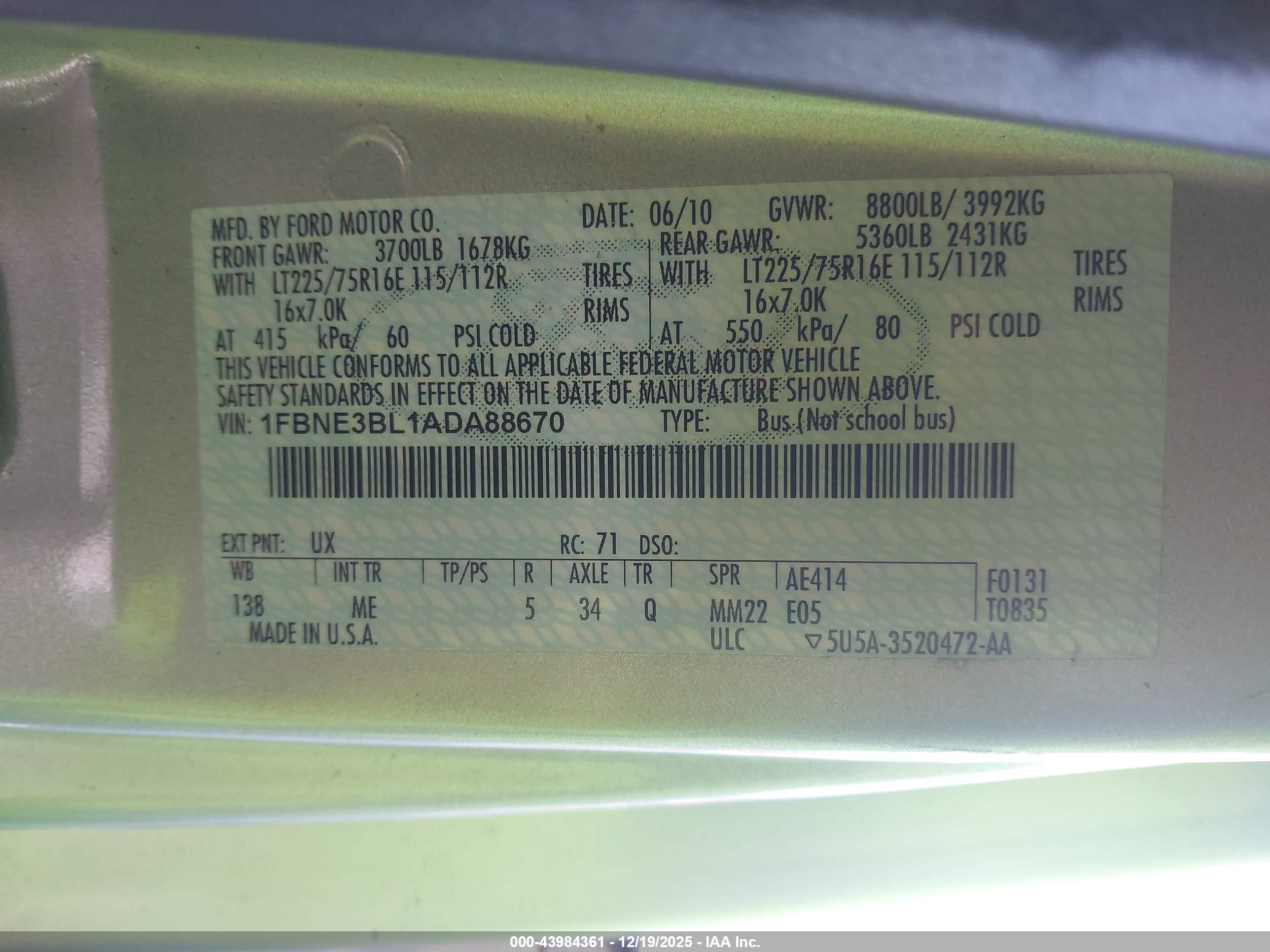 FORD E-350 image 9