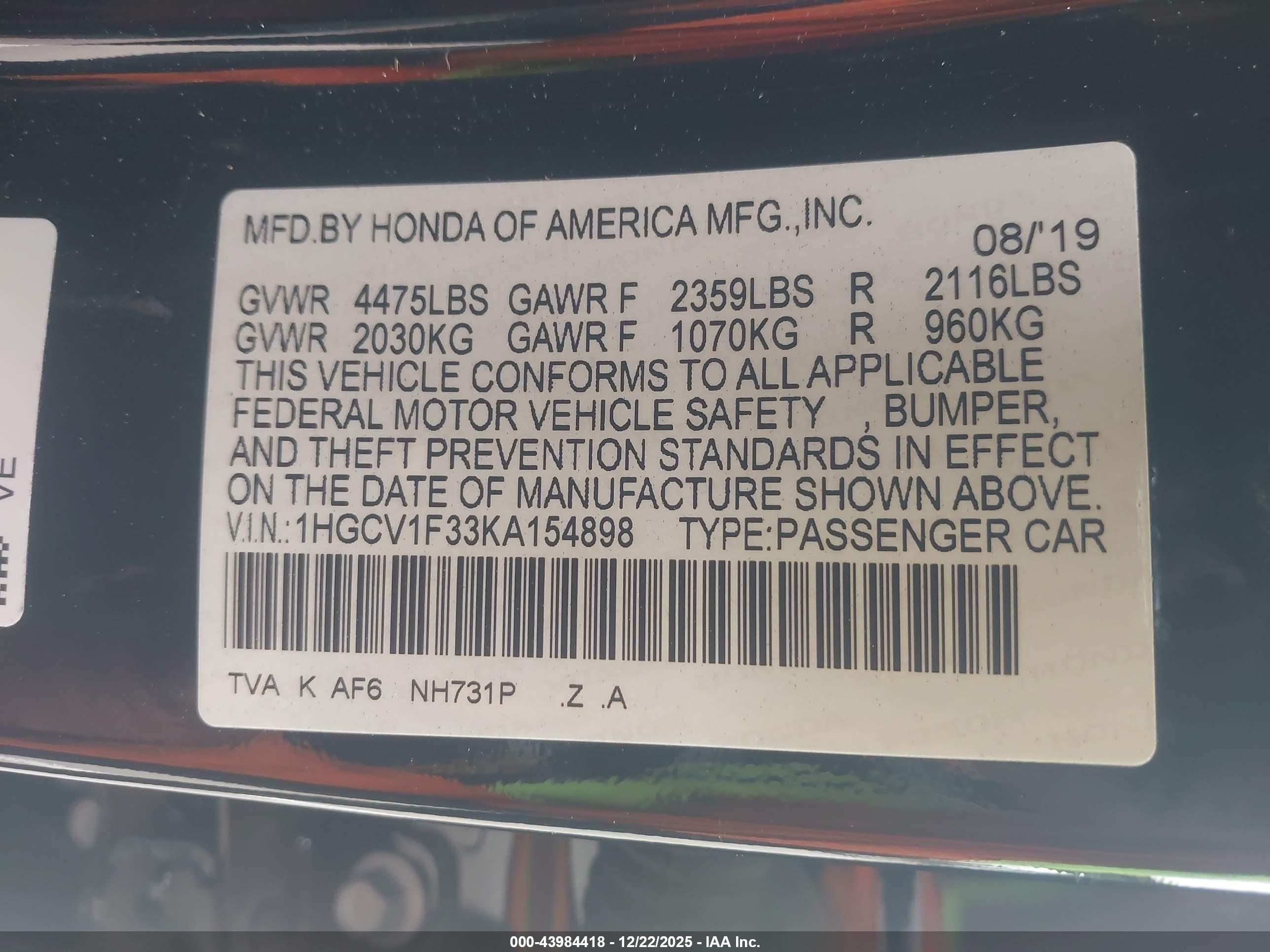 HONDA ACCORD image 9