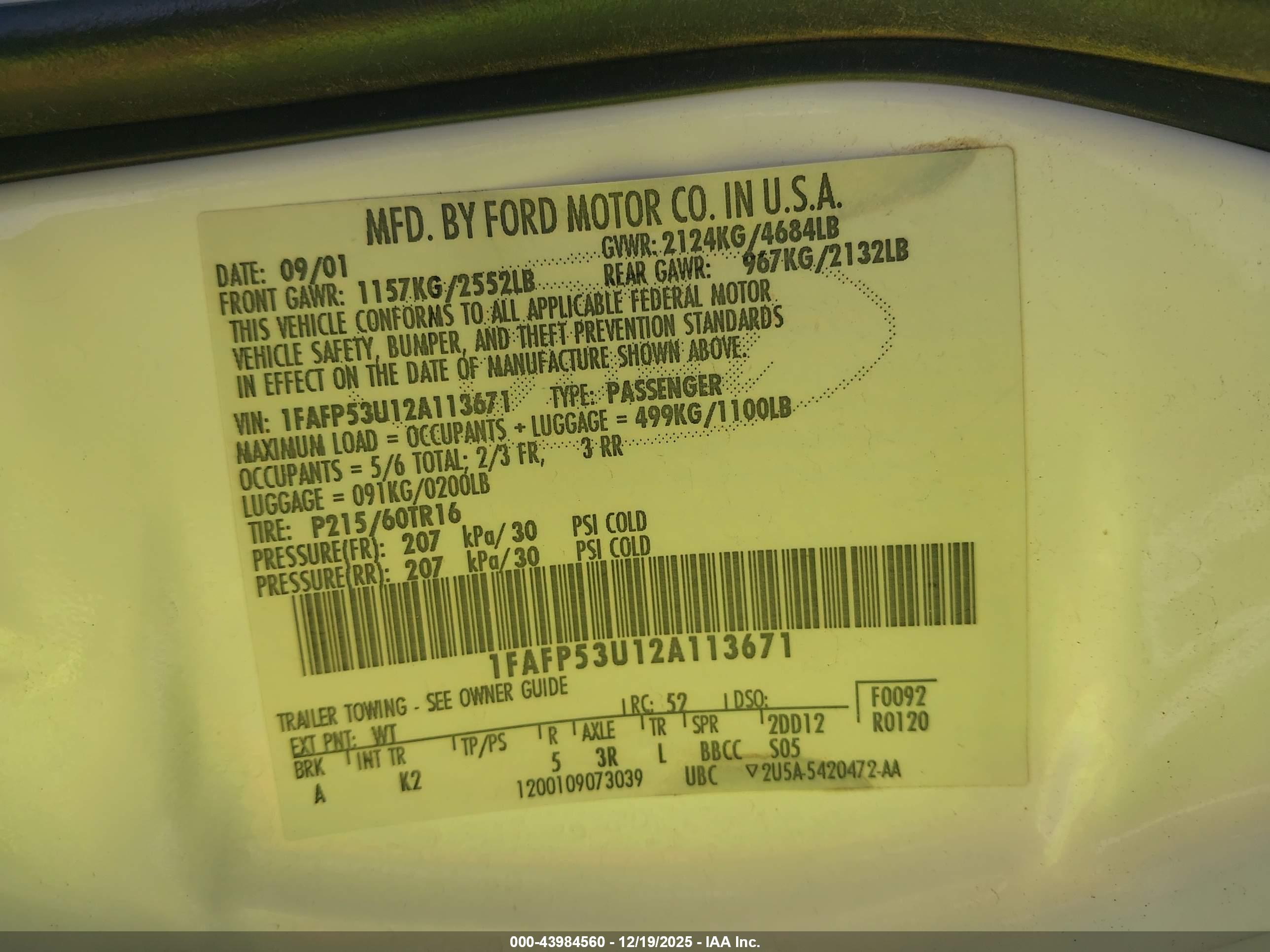 FORD TAURUS image 9