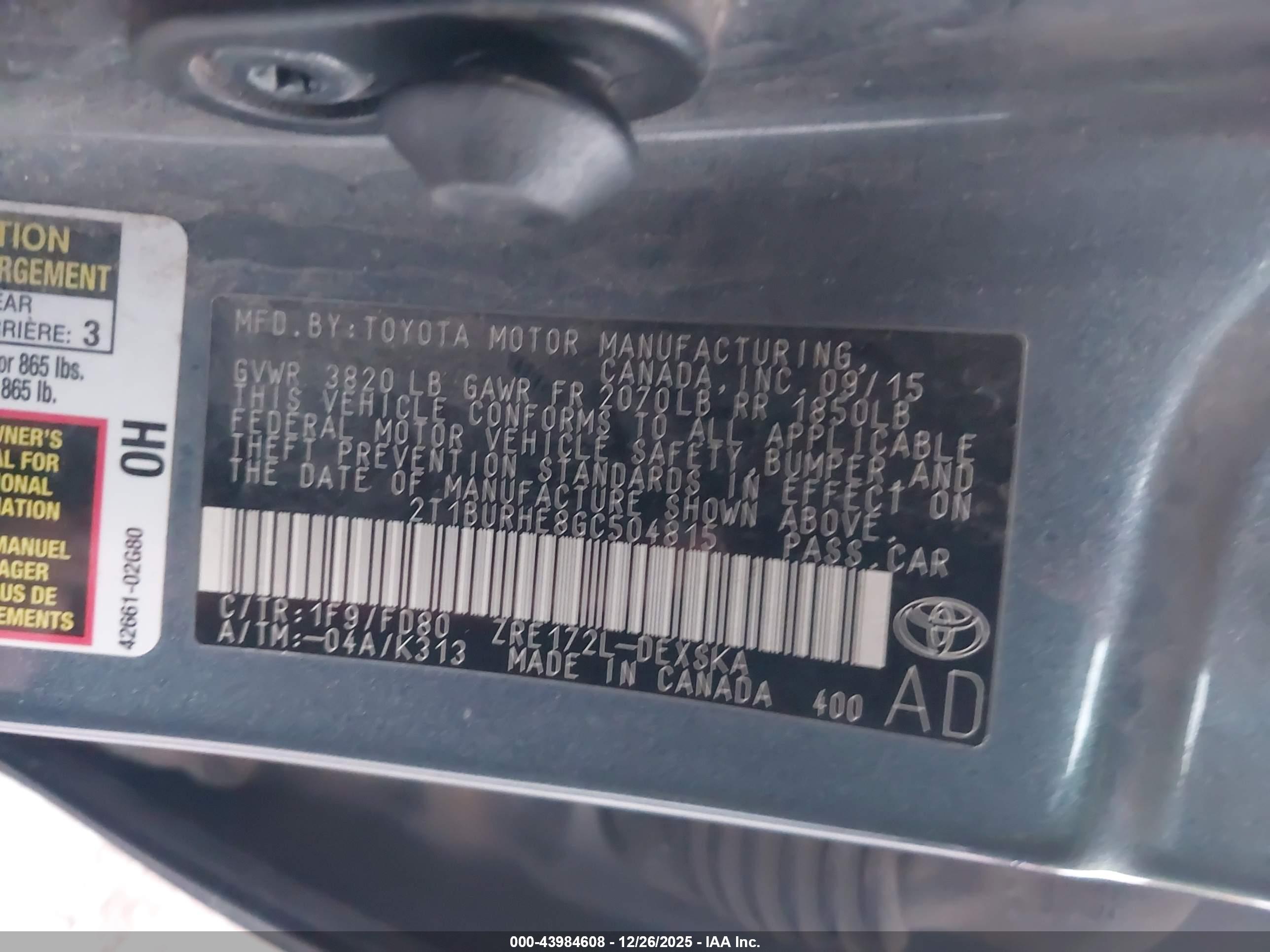 TOYOTA COROLLA image 9