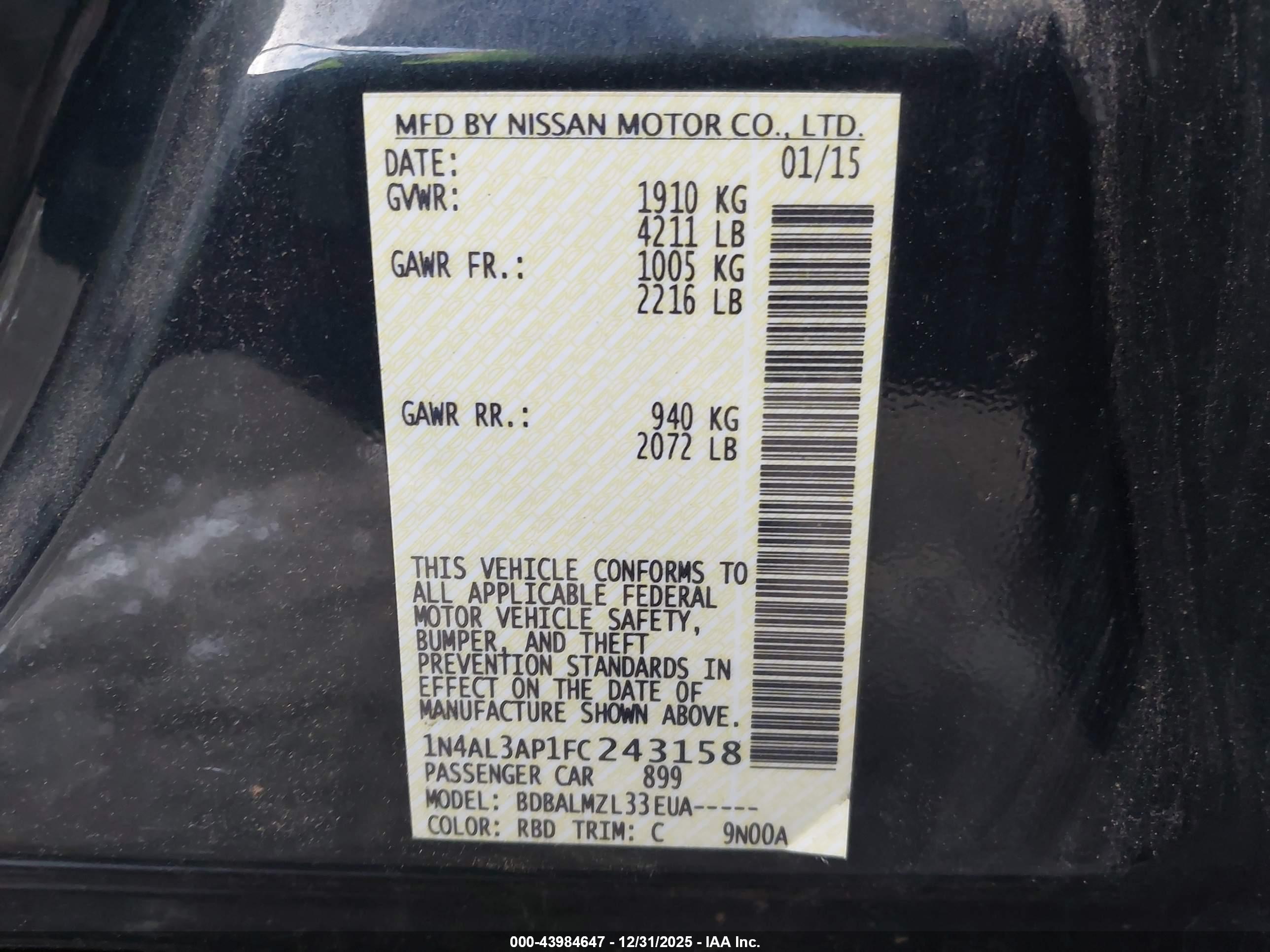 NISSAN ALTIMA image 9