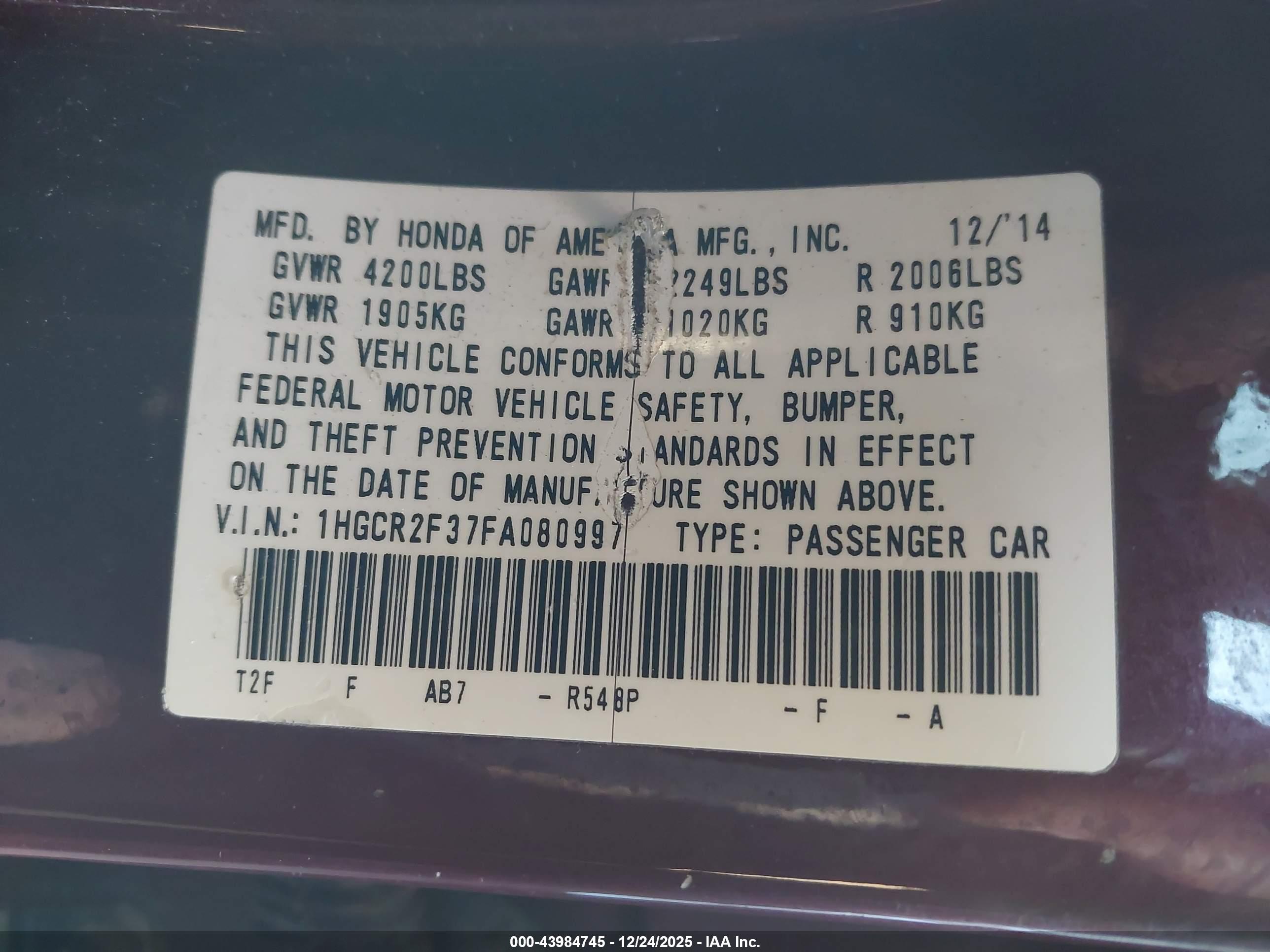 HONDA ACCORD image 9