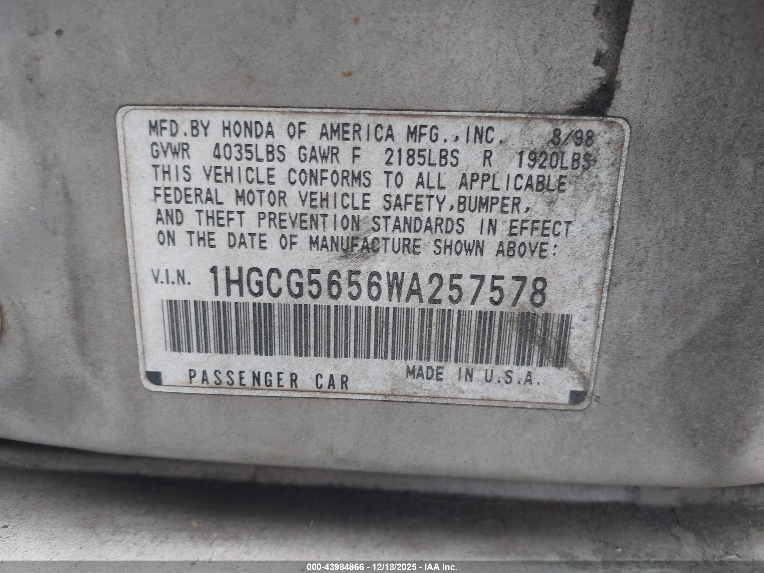 HONDA ACCORD image 9