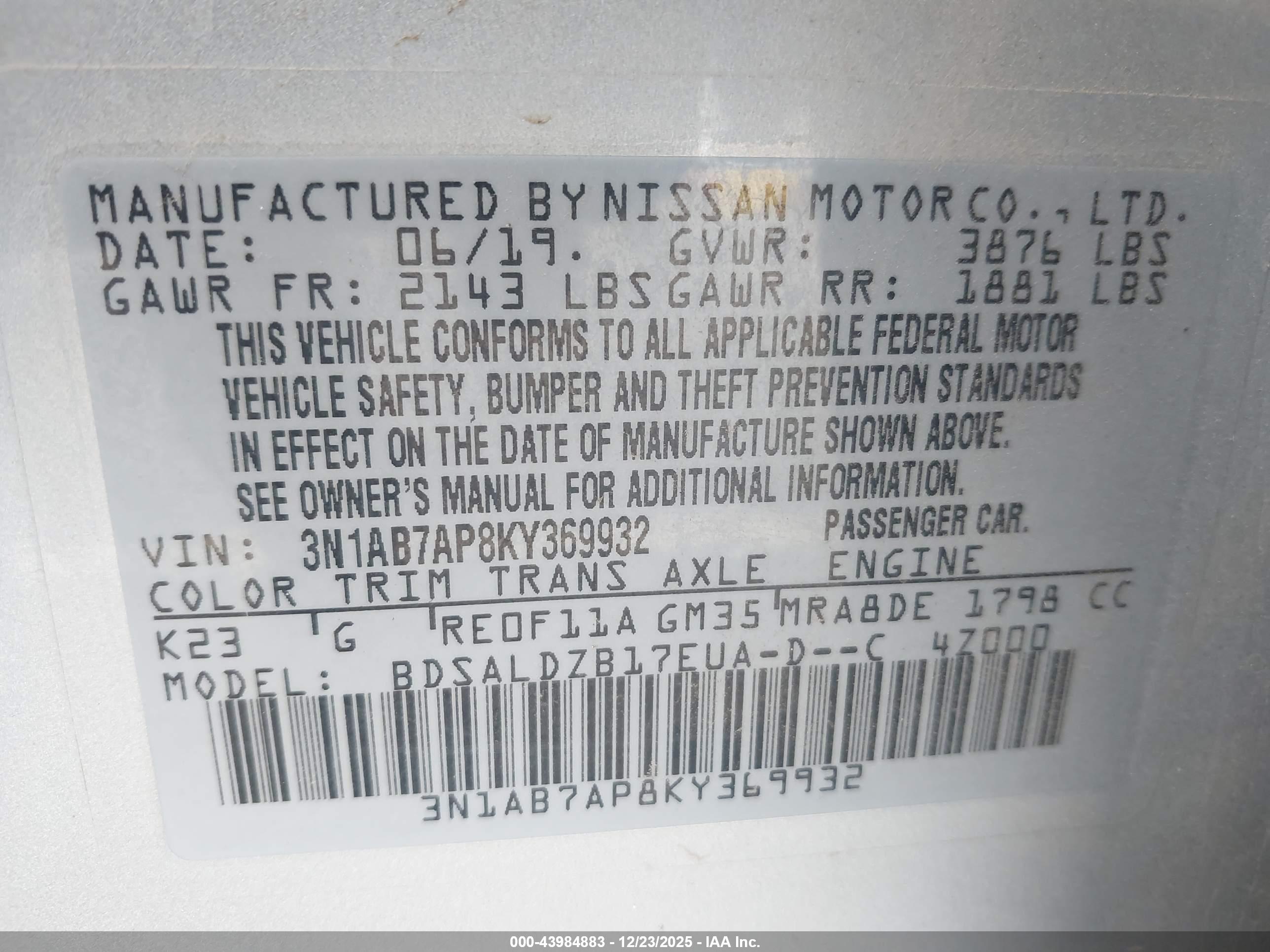 NISSAN SENTRA image 9