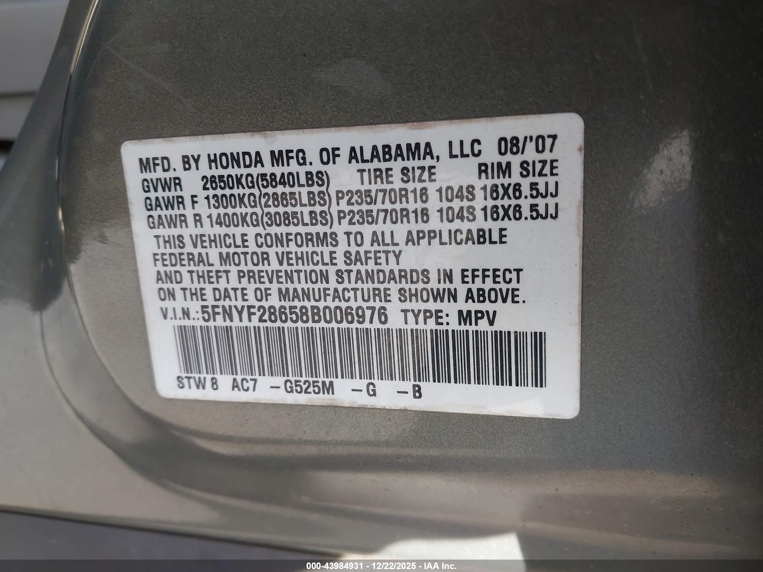HONDA PILOT image 9