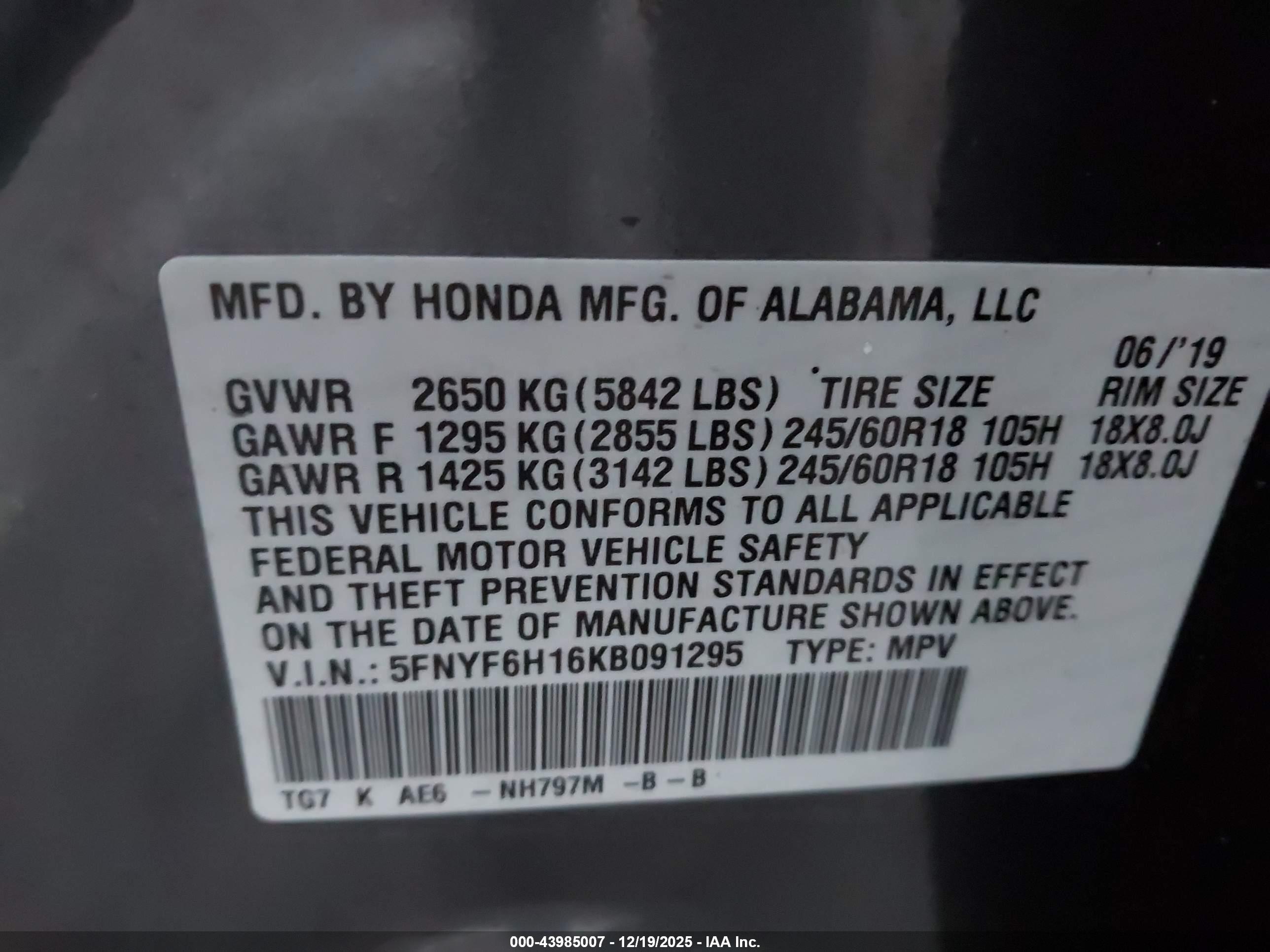 HONDA PILOT image 9
