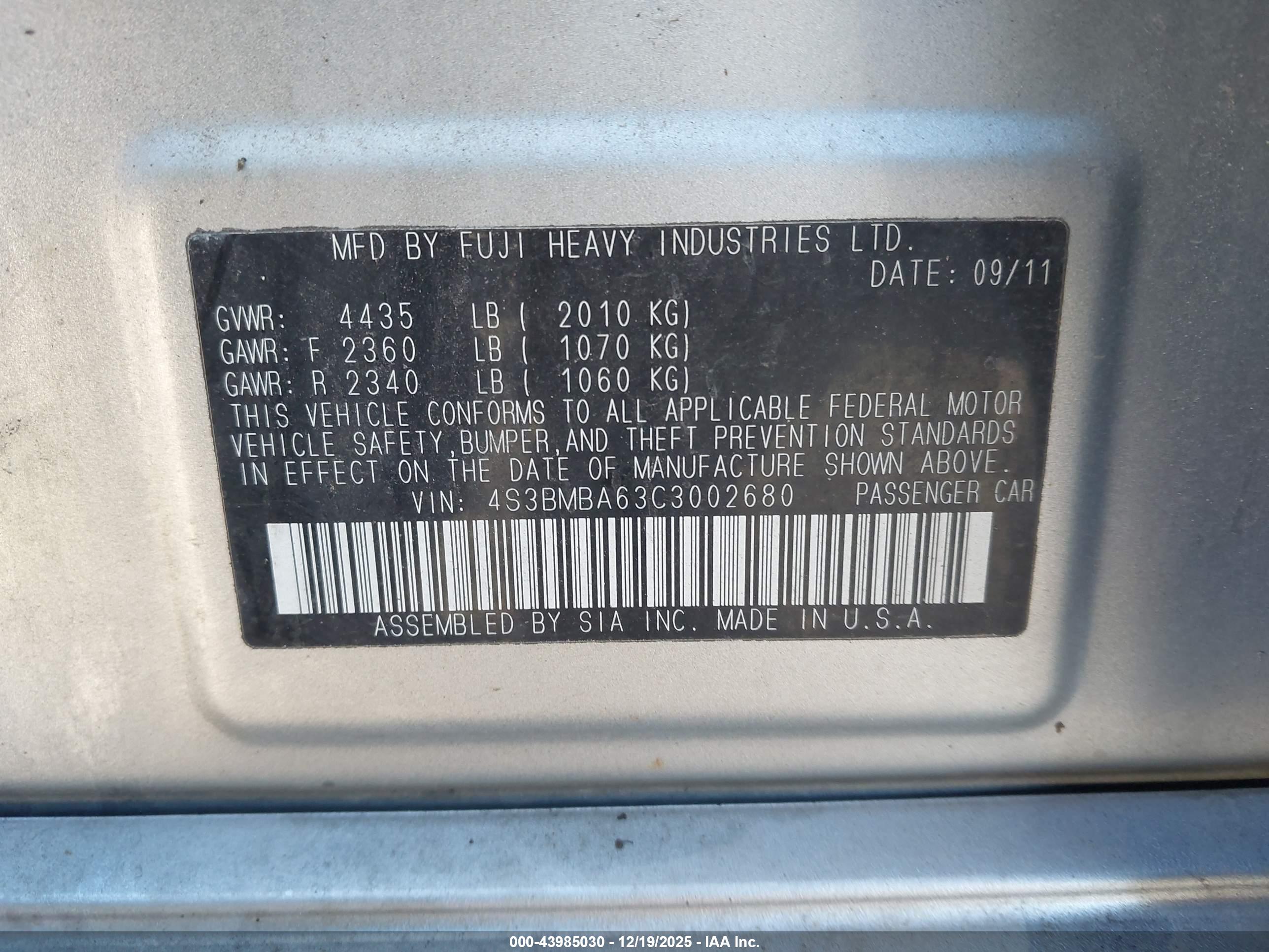 SUBARU LEGACY image 9