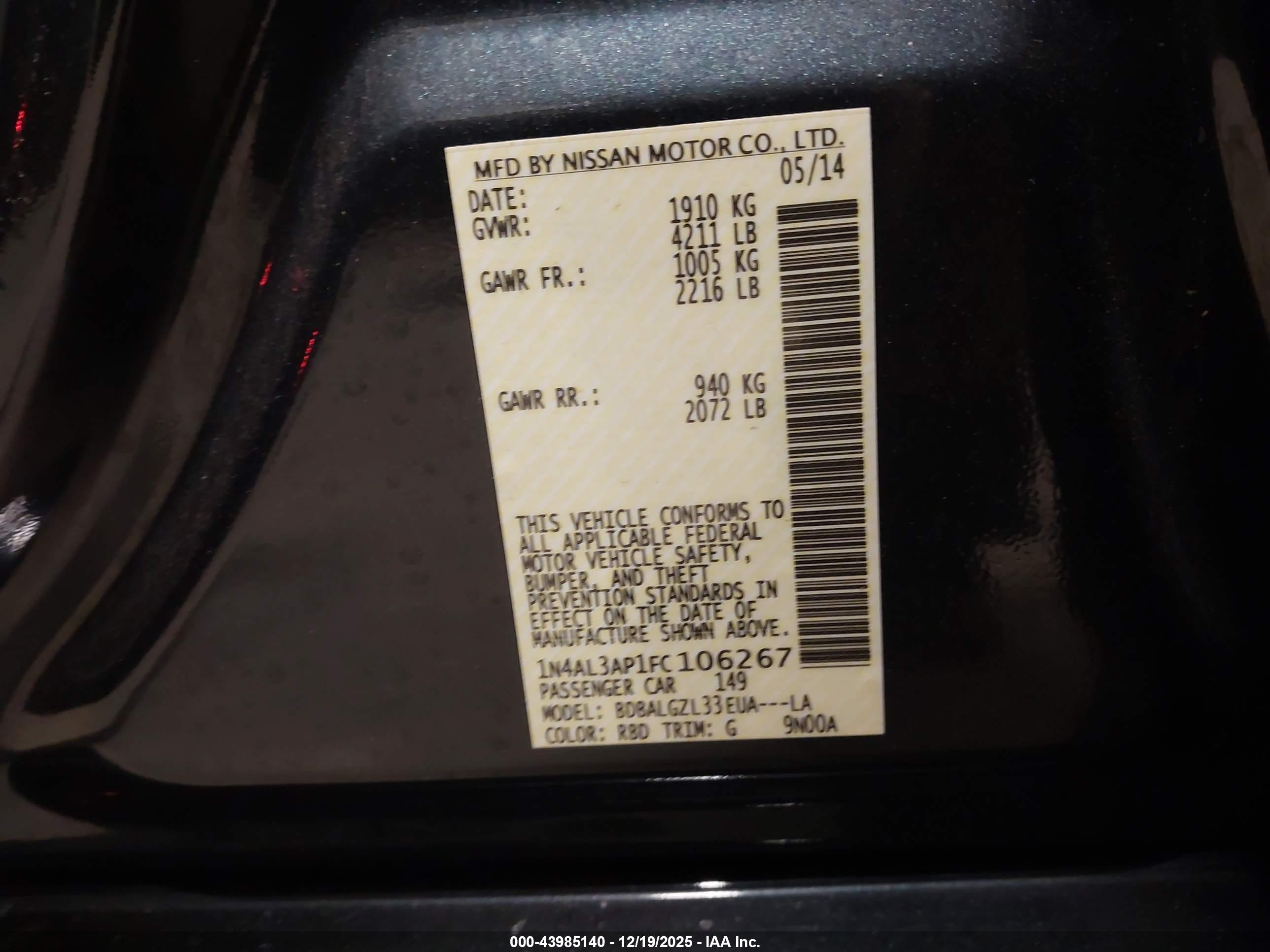 NISSAN ALTIMA image 9