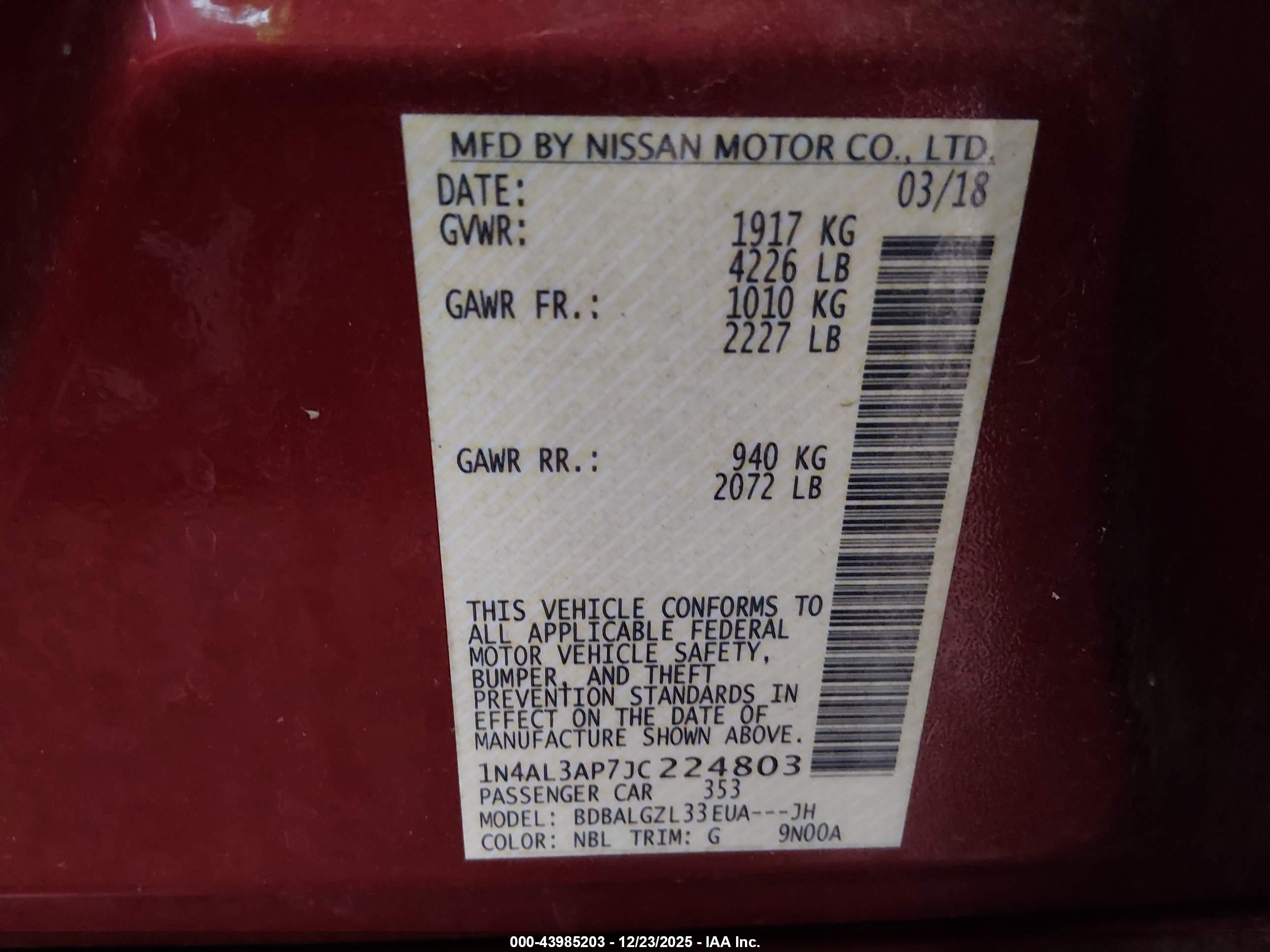 NISSAN ALTIMA image 9