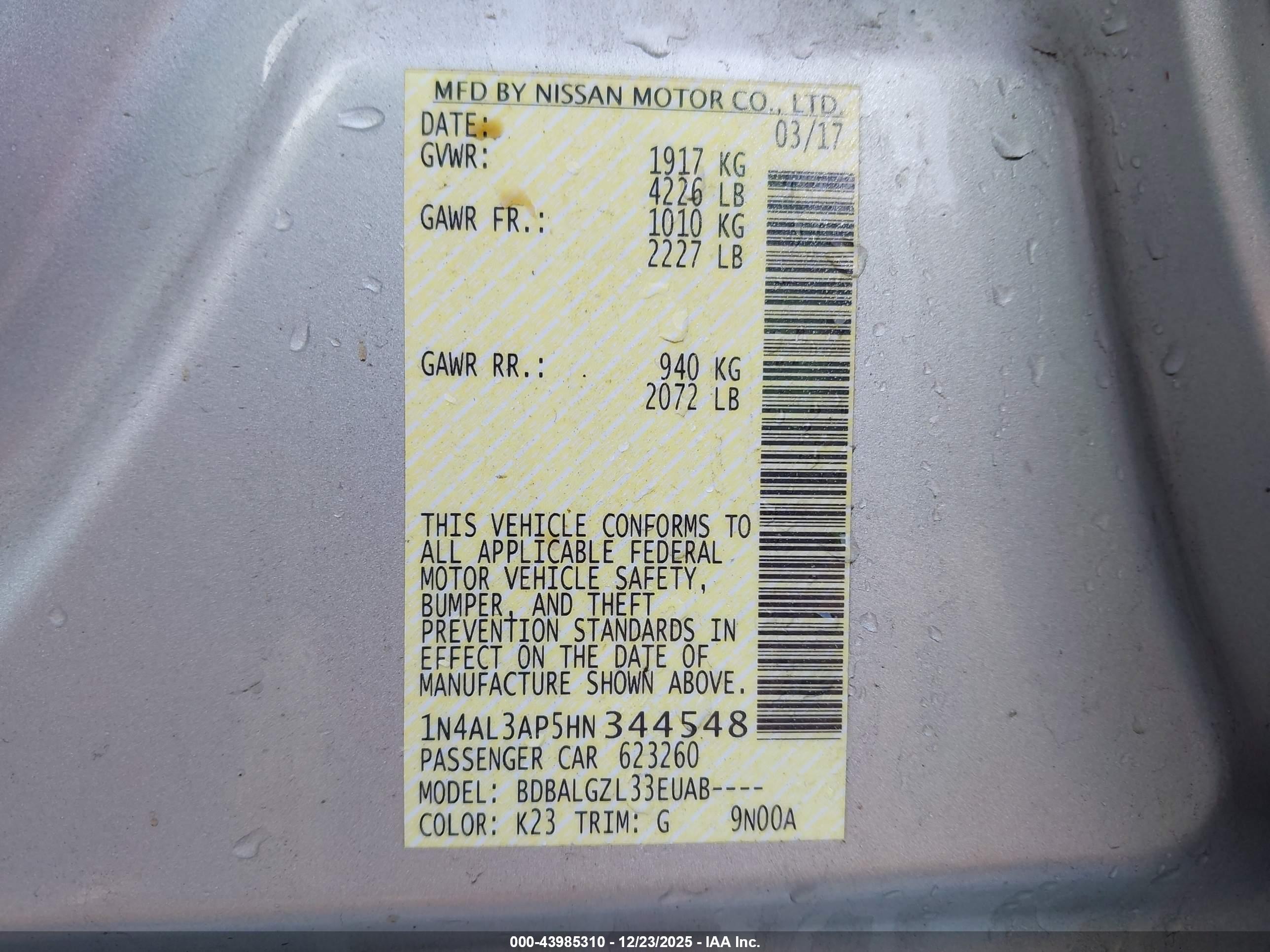 NISSAN ALTIMA image 9
