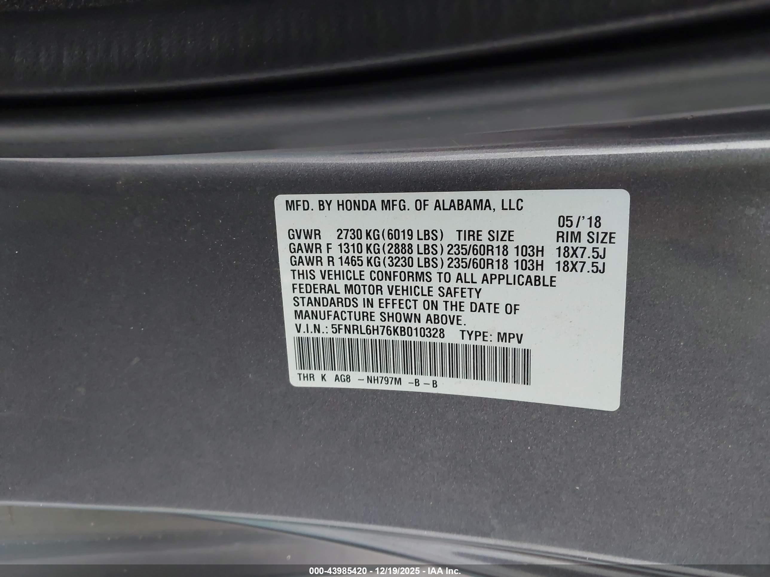 HONDA ODYSSEY image 9