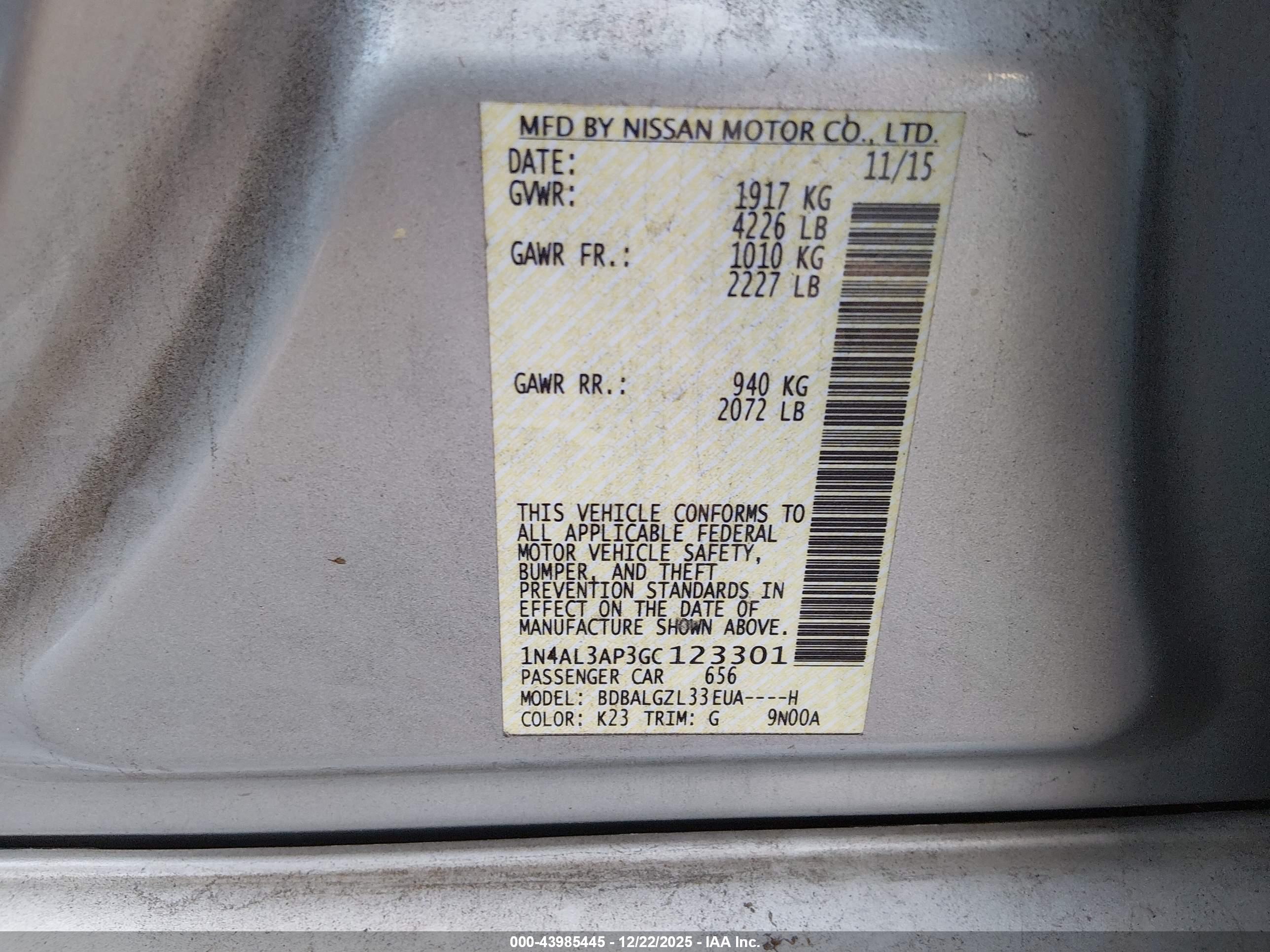 NISSAN ALTIMA image 9