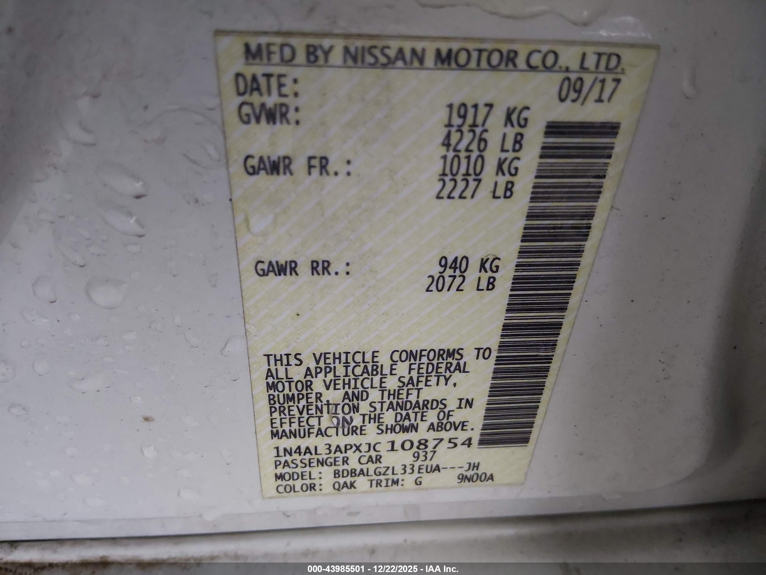 NISSAN ALTIMA image 9