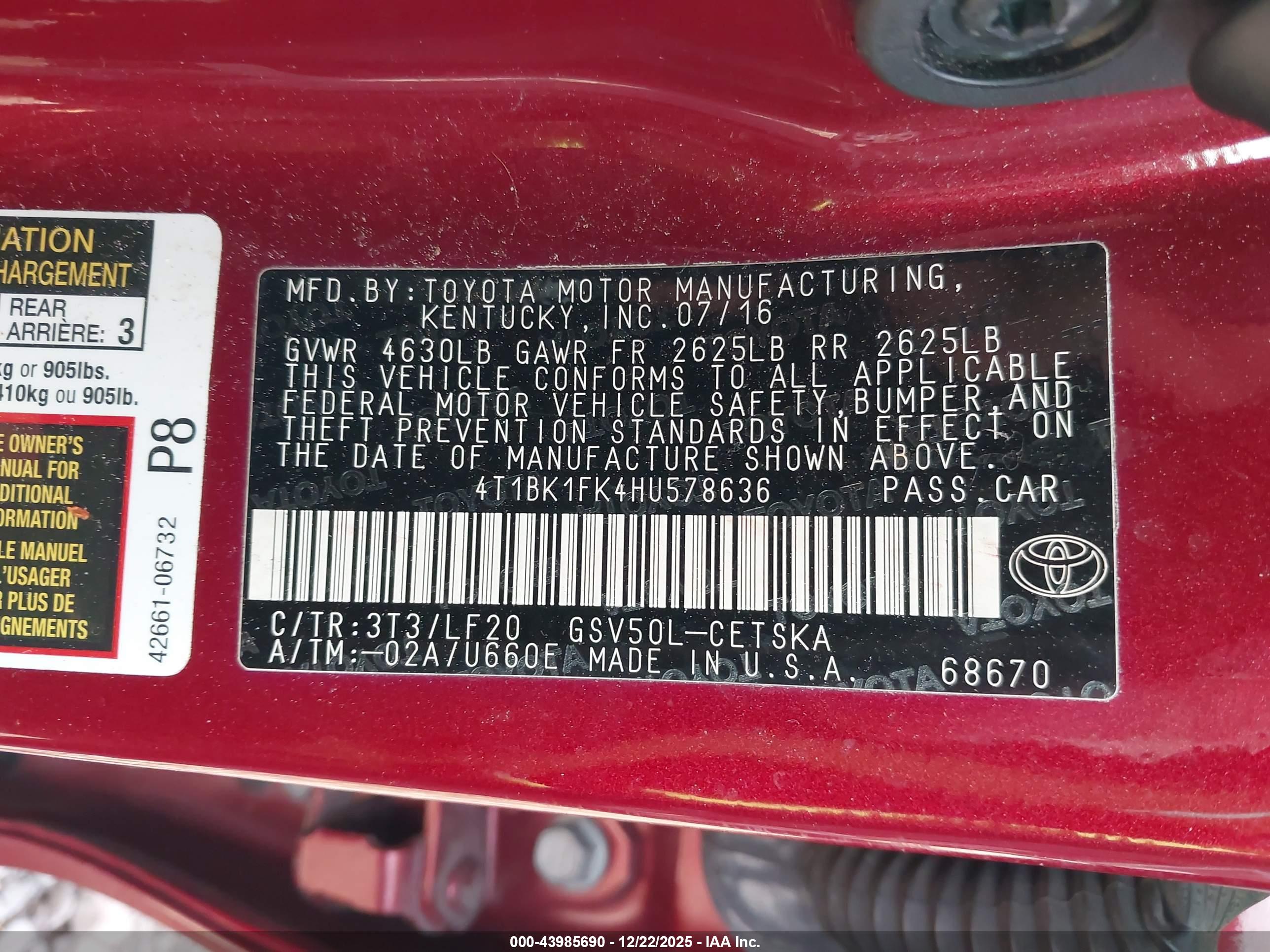 TOYOTA CAMRY image 9