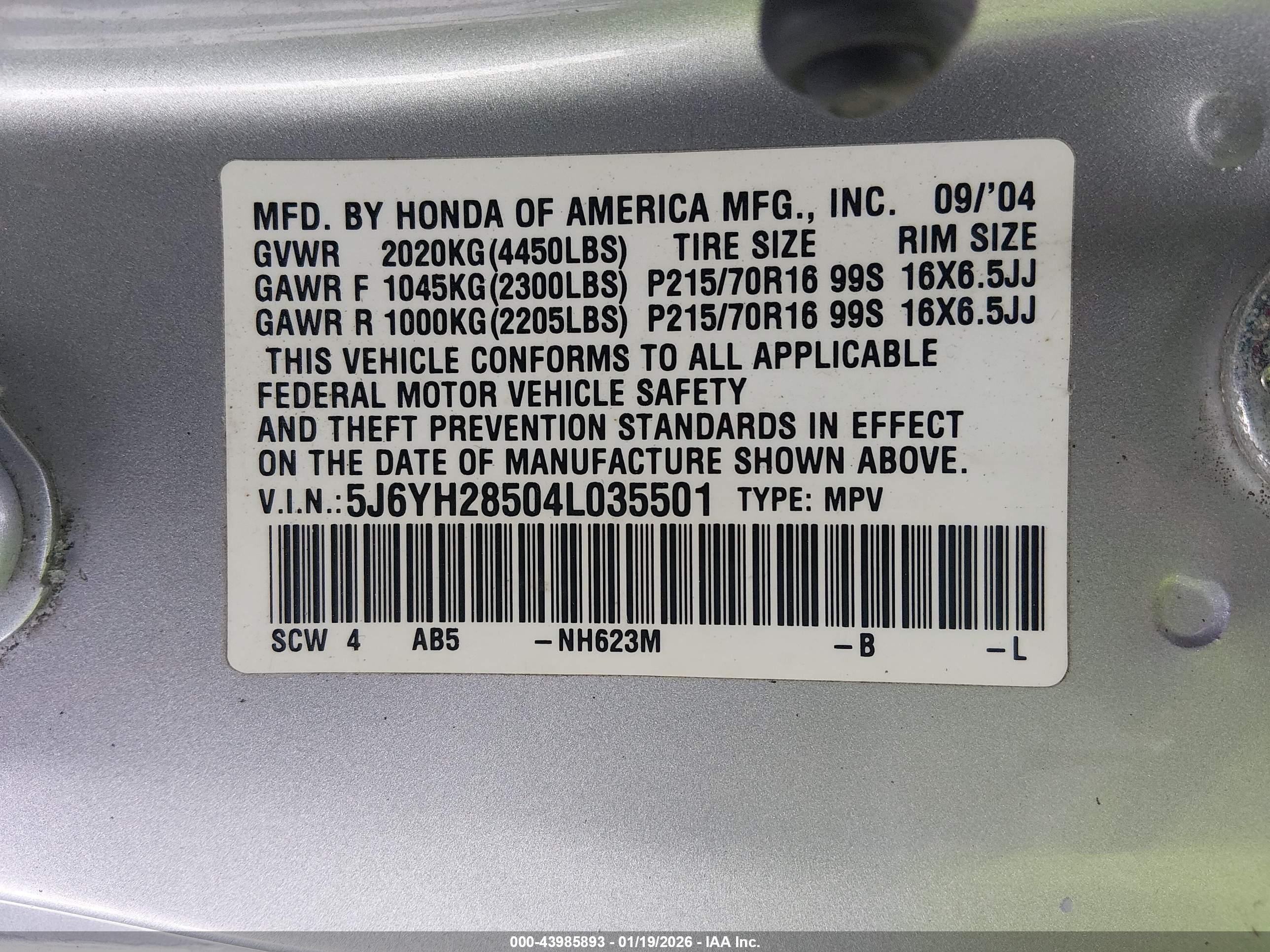 HONDA ELEMENT image 9