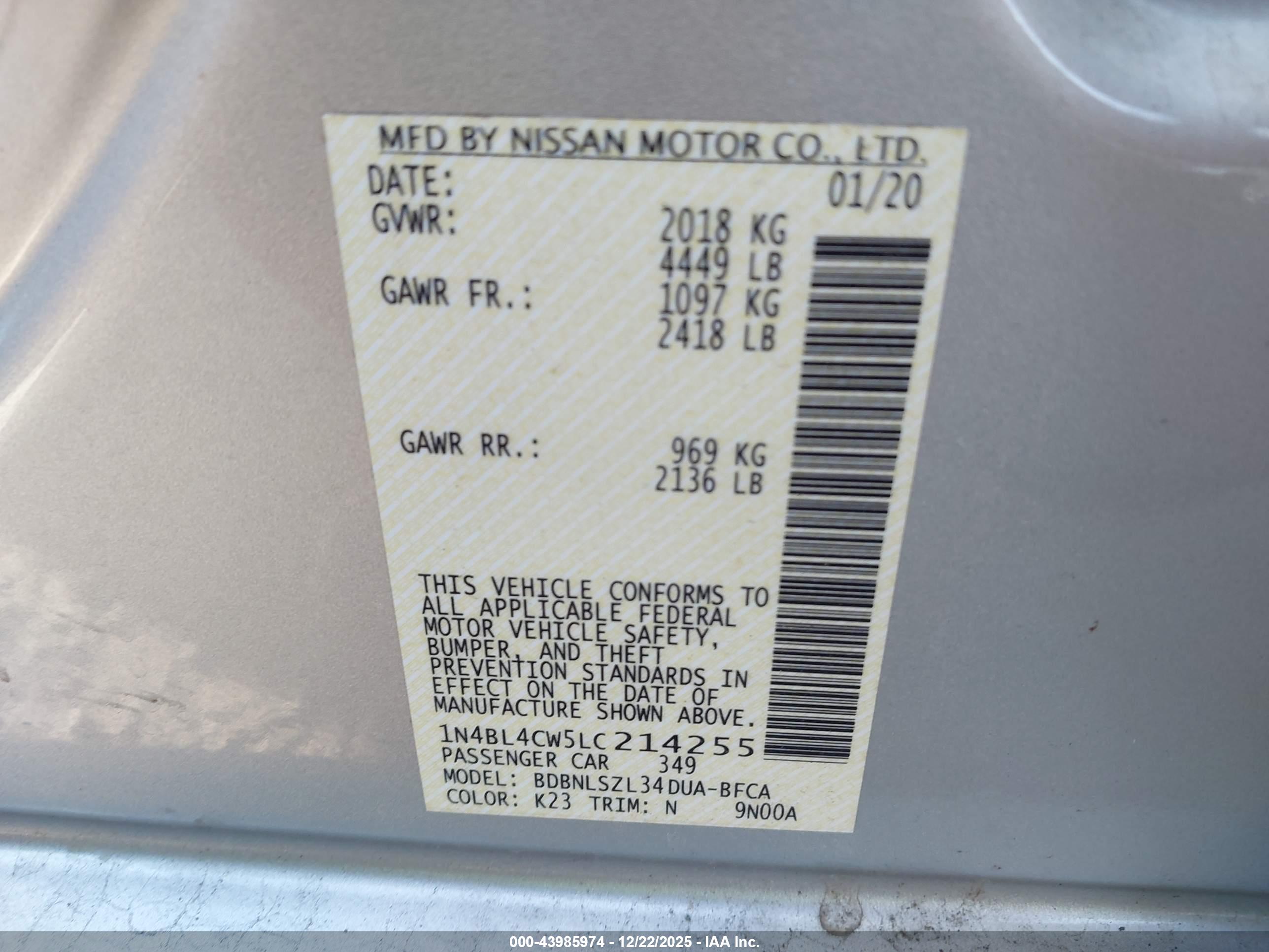 NISSAN ALTIMA image 9