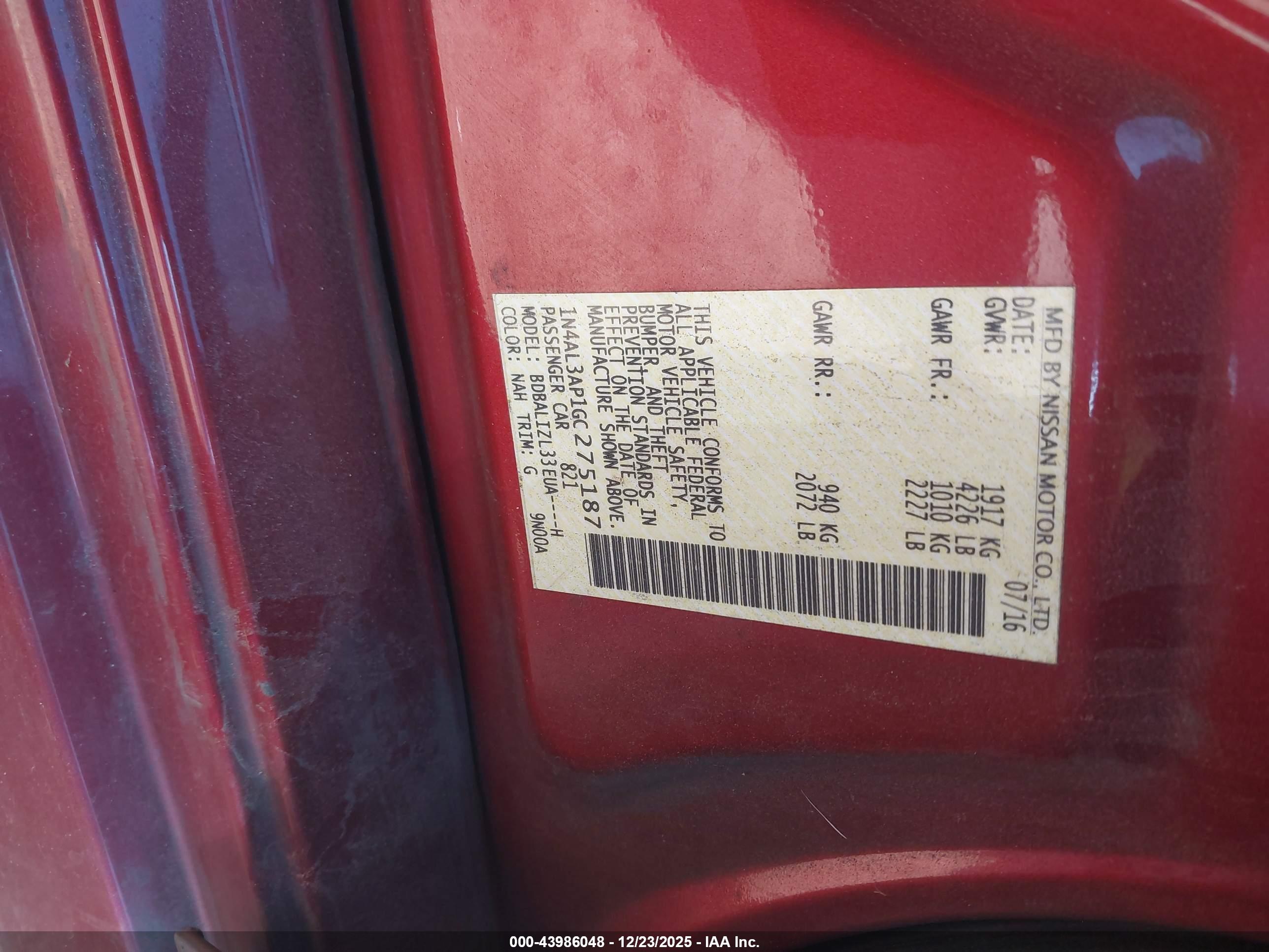 NISSAN ALTIMA image 9