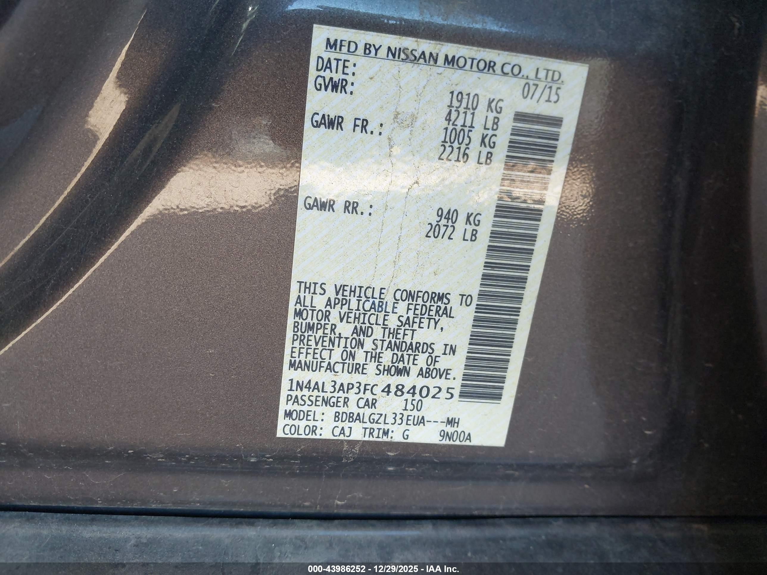 NISSAN ALTIMA image 9